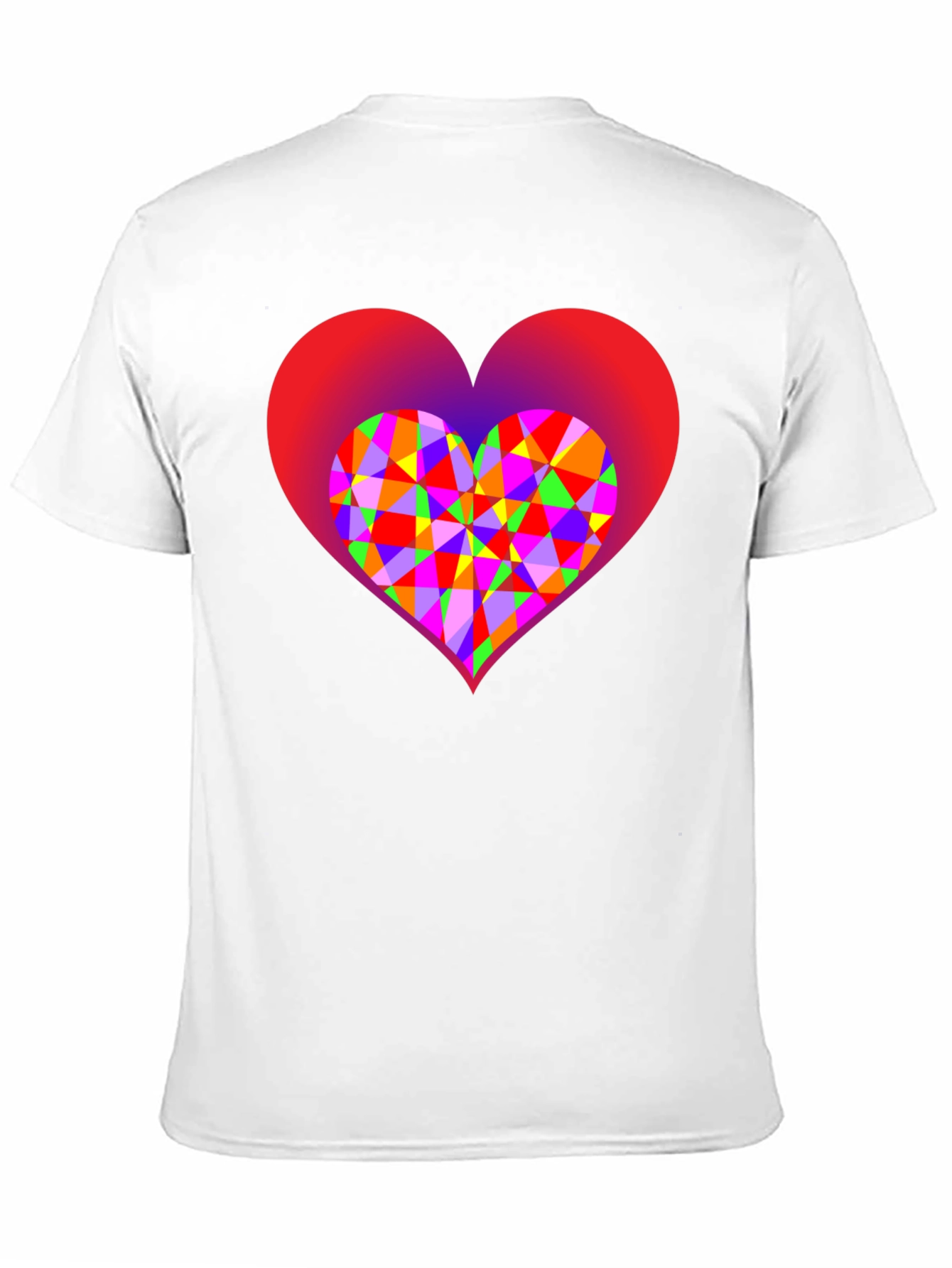Black Geometric Heart Graphic Black T-Shirt view 11