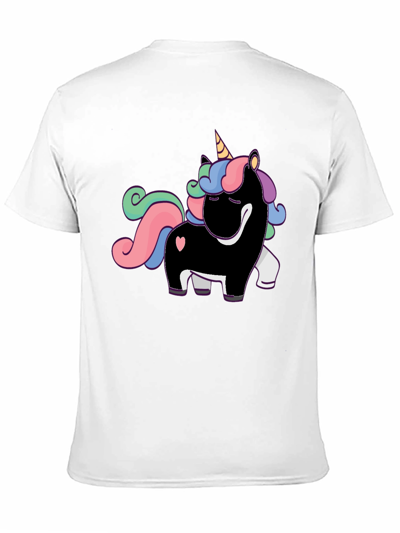 Black Unicorn Graphic Print T-Shirt - Black view 11