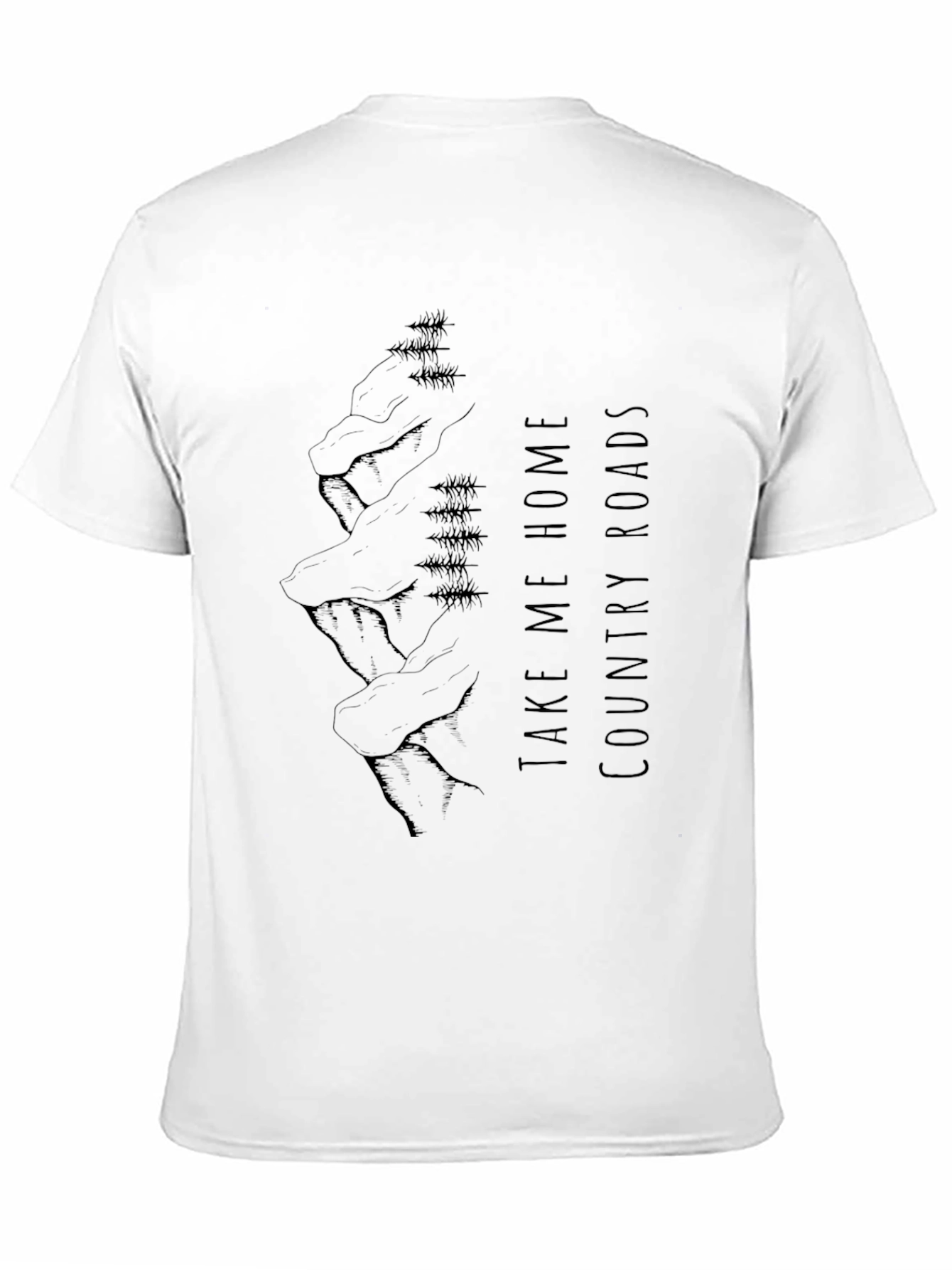 Men's Black T-Shirt - "Take Me Home, Country Roads" Graphic Tee - 11