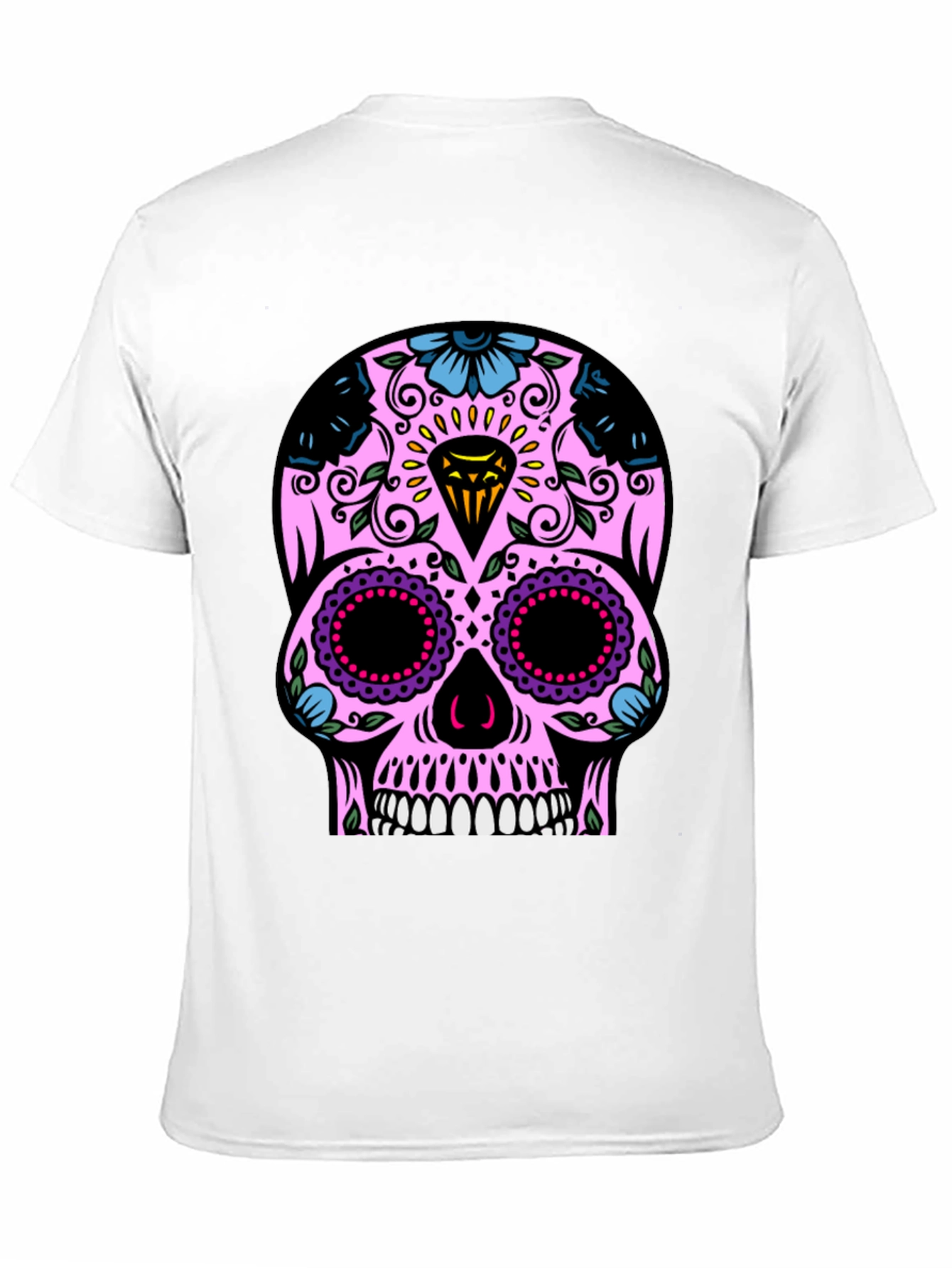 Black Sugar Skull T-Shirt - Black Graphic Tee view 11