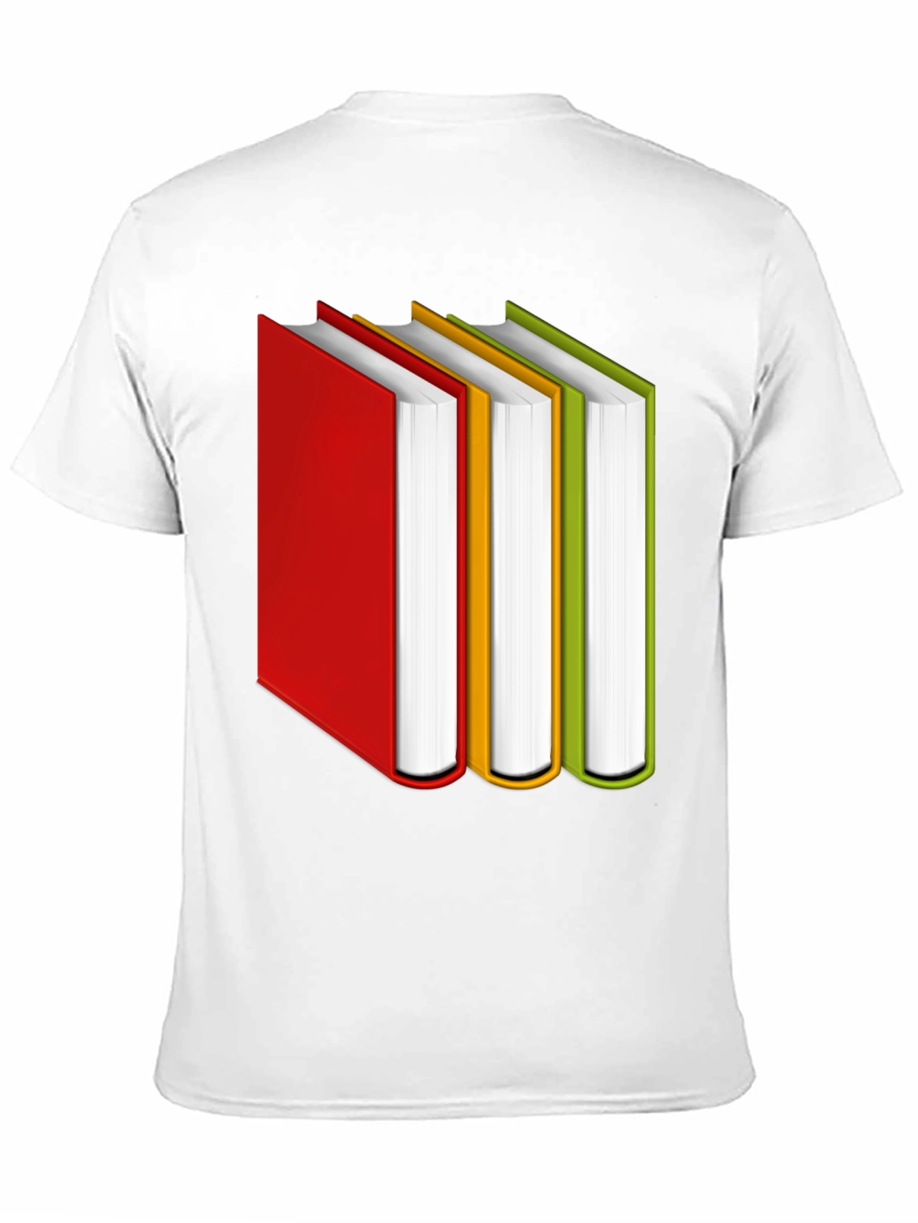 Black Book Lover's Tee: Colorful Book Stack Graphic T-Shirt view 11
