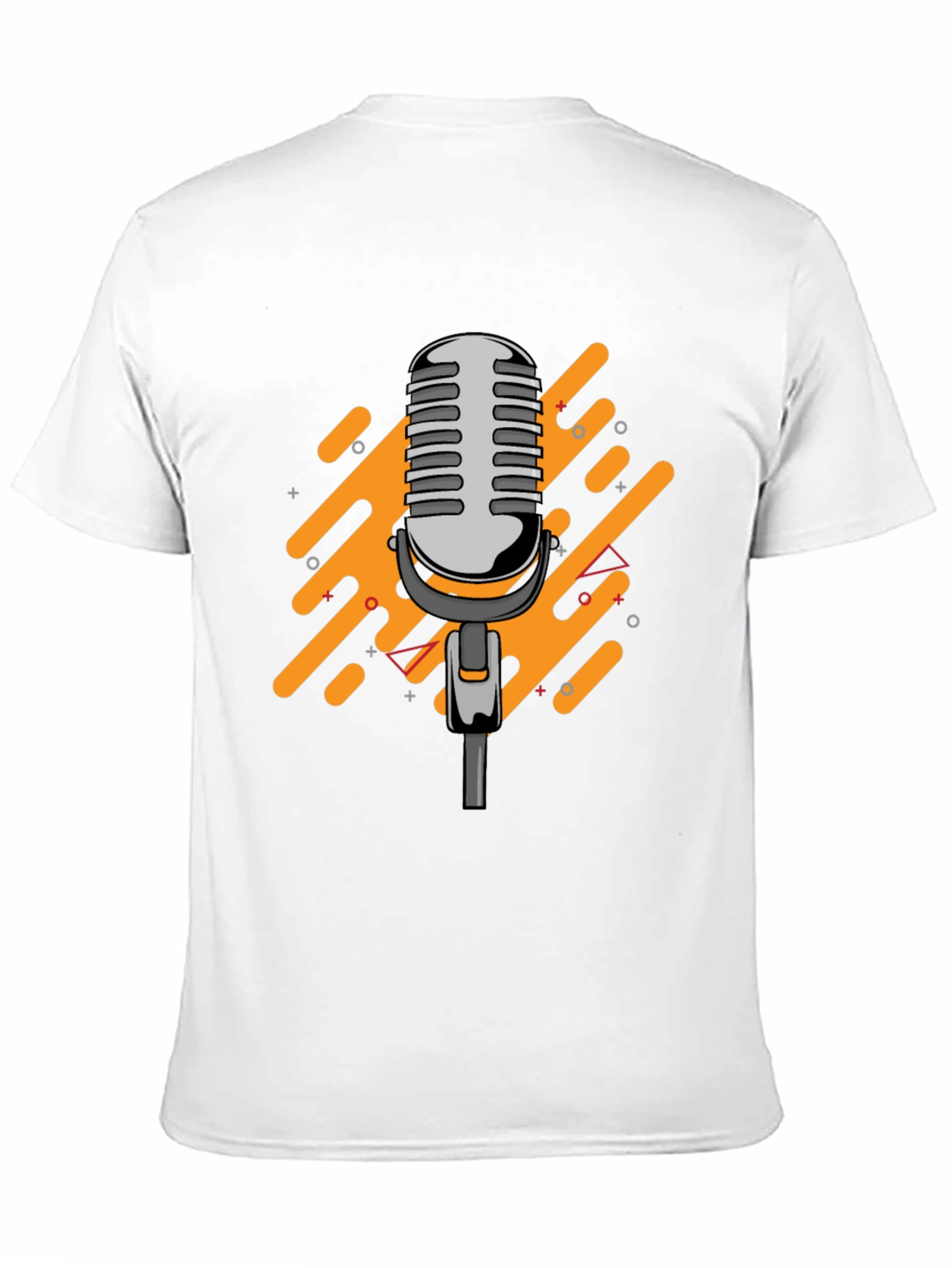 Black Retro Microphone Graphic Black T-Shirt view 11