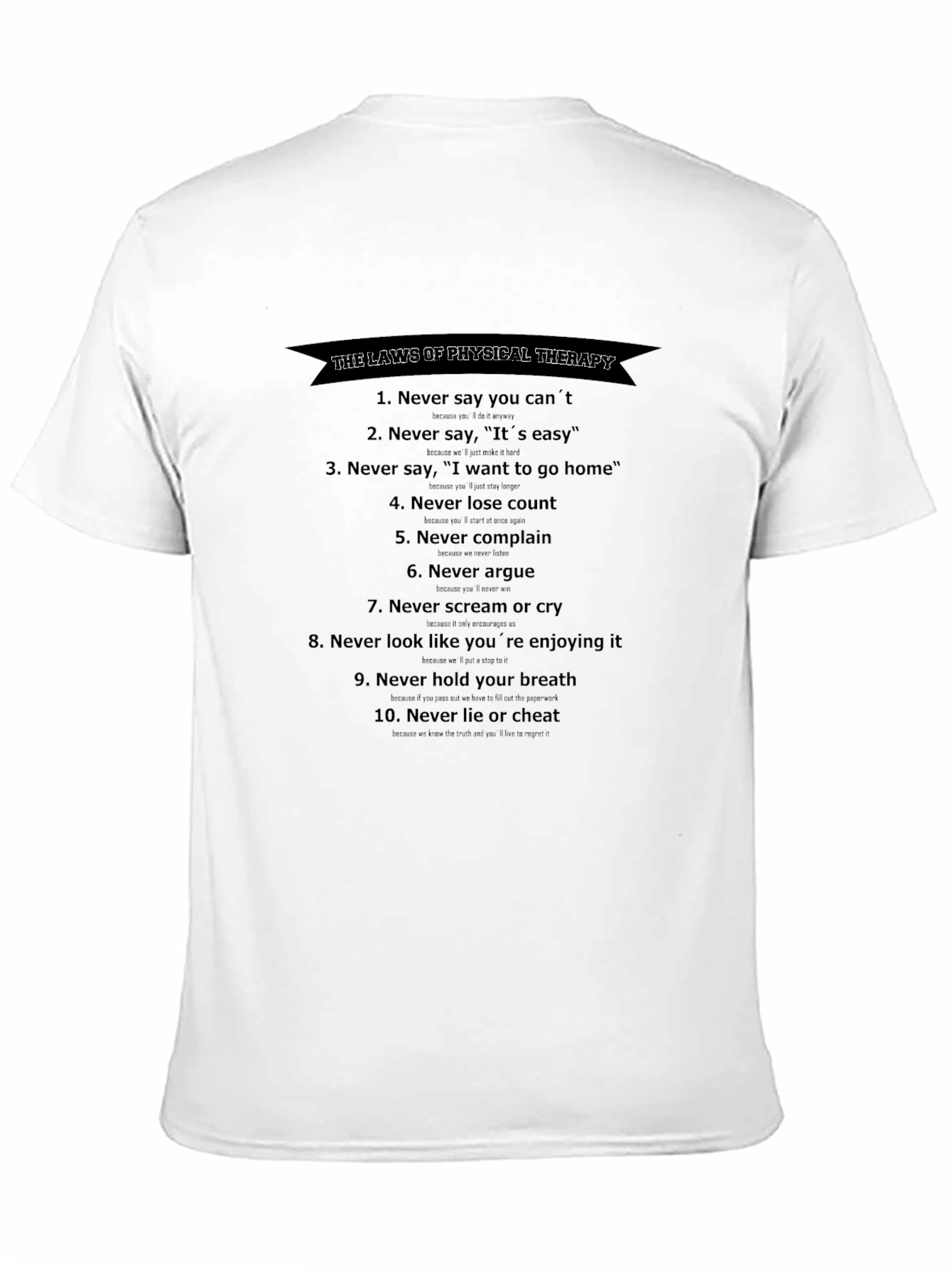 Black Funny Physical Therapy Laws T-Shirt view 11