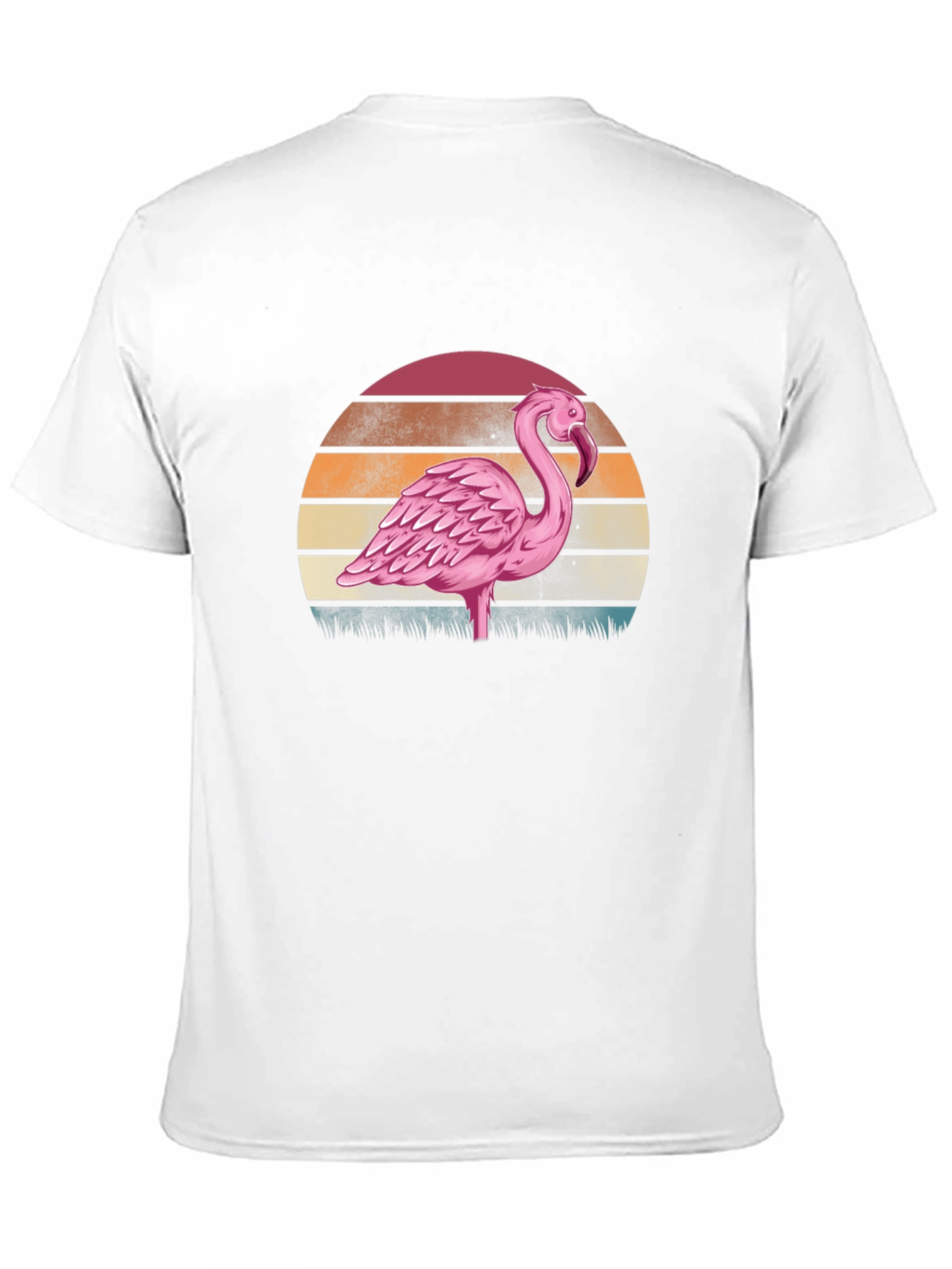 Black Retro Flamingo Sunset T-Shirt - Black view 11
