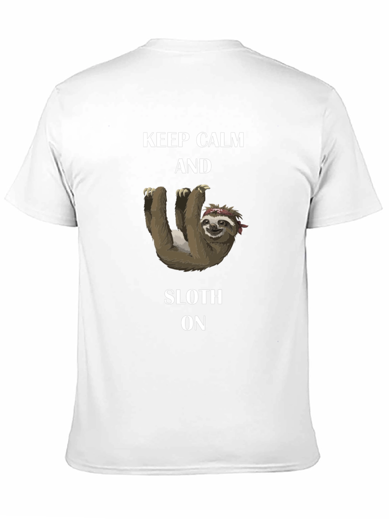 Black Keep Calm and Sloth On T-Shirt view 11