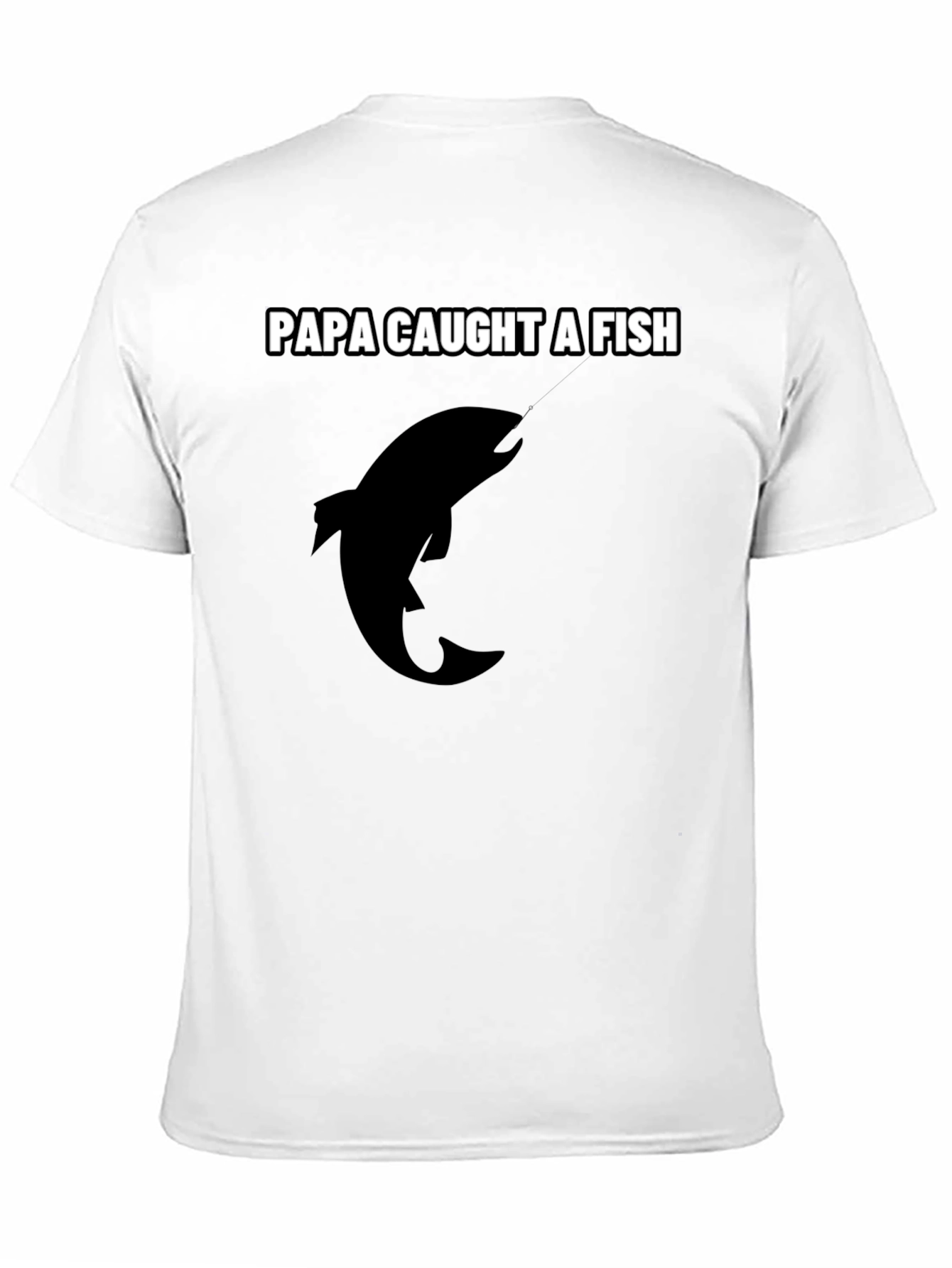 Black Papa Caught a Fish Graphic Tee - Black Cotton view 11