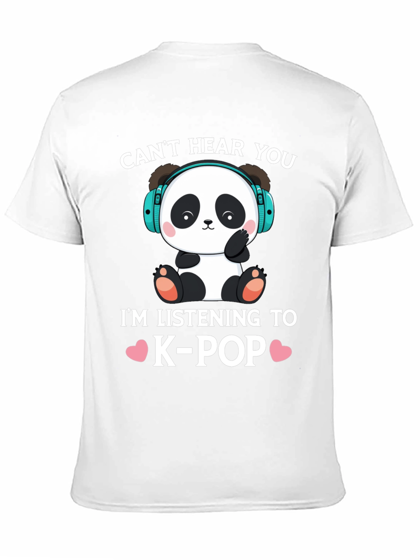 Black Cute K-Pop Panda Graphic Tee view 11