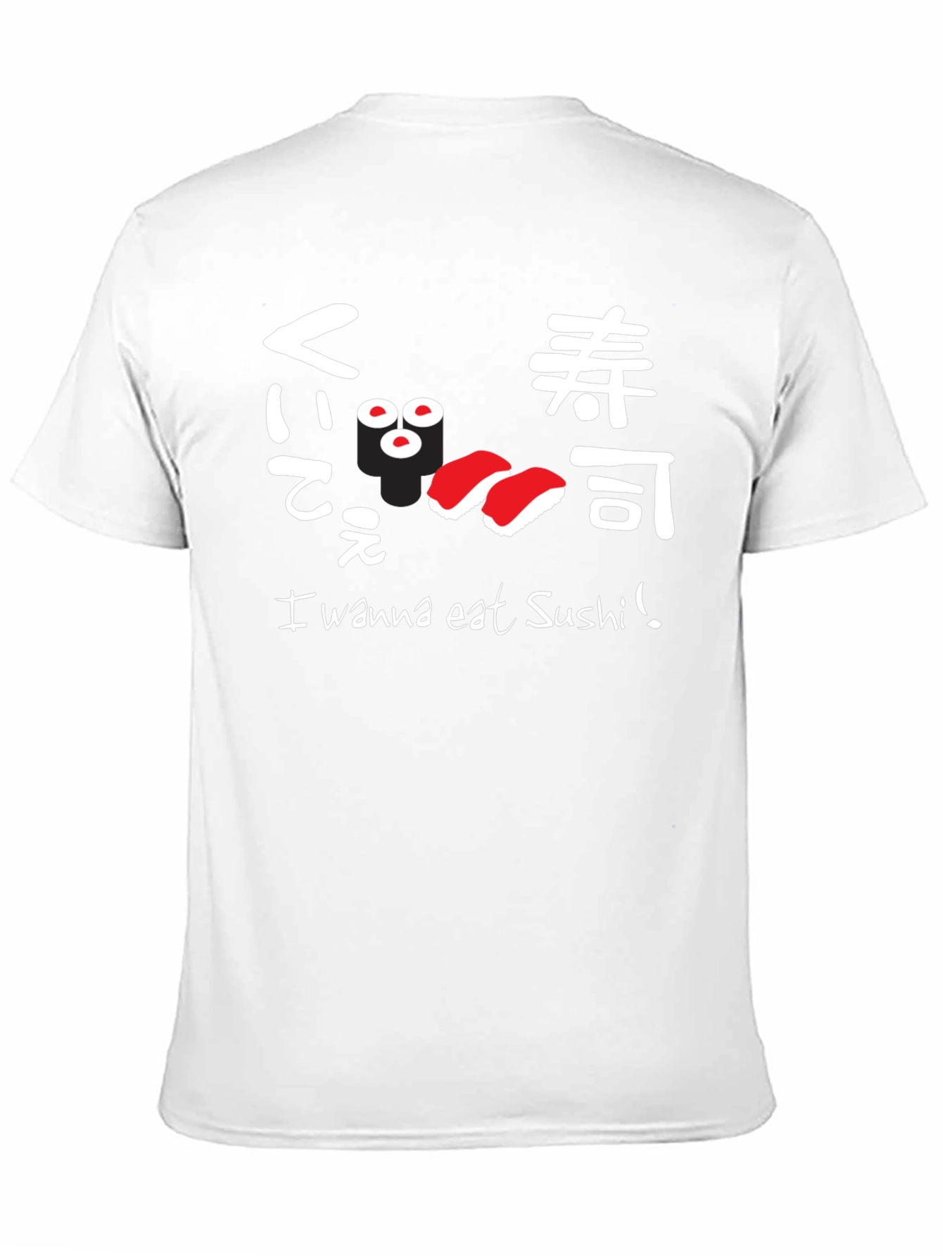 Black I Wanna Eat Sushi! Graphic T-Shirt view 11
