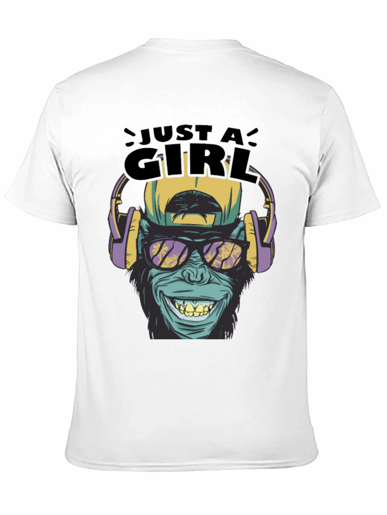 Black Just A Girl Monkey Graphic Tee view 11