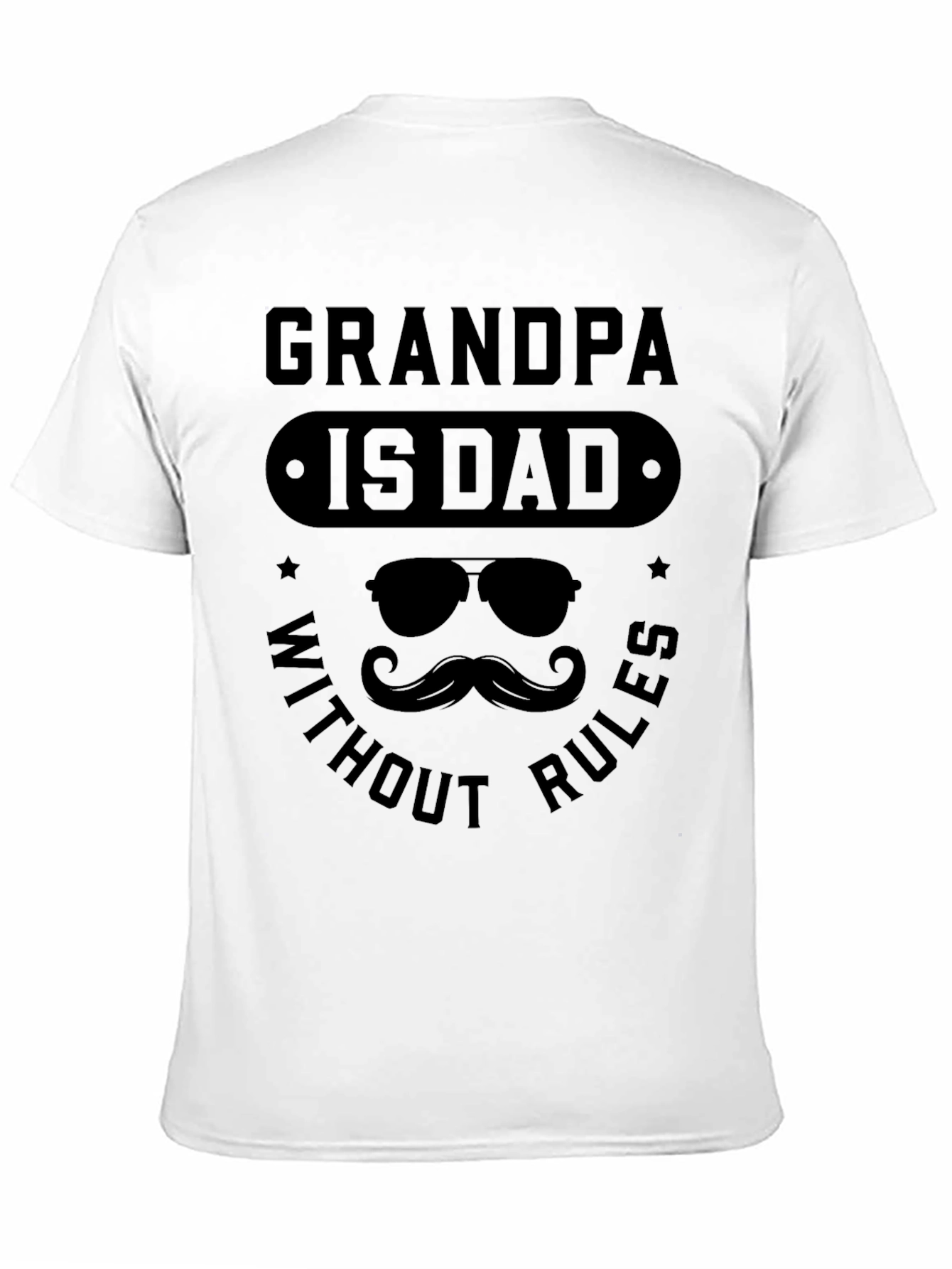 Black Grandpa is Dad Without Rules Black T-Shirt view 11