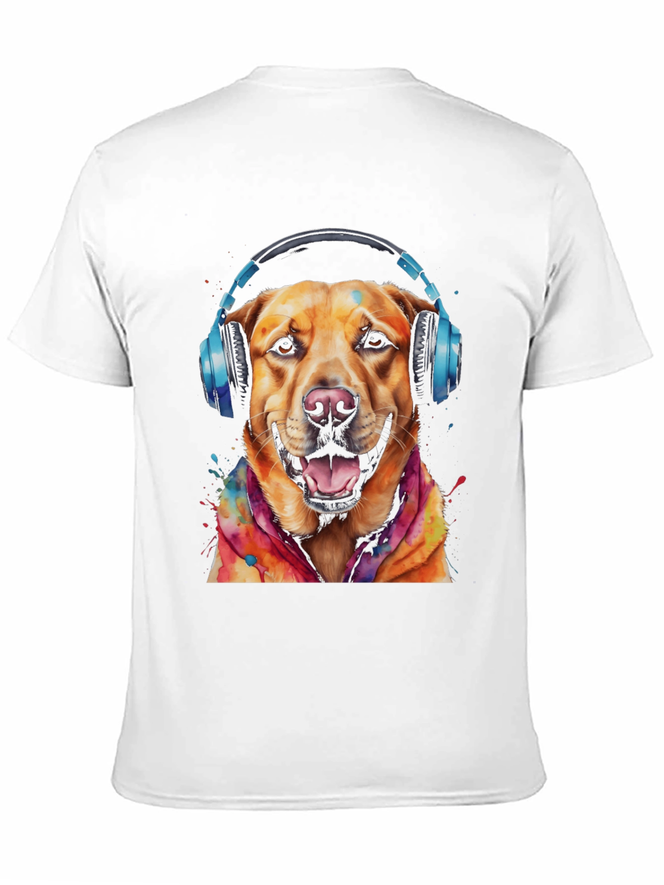 Black Dog with Headphones Graphic Tee view 11