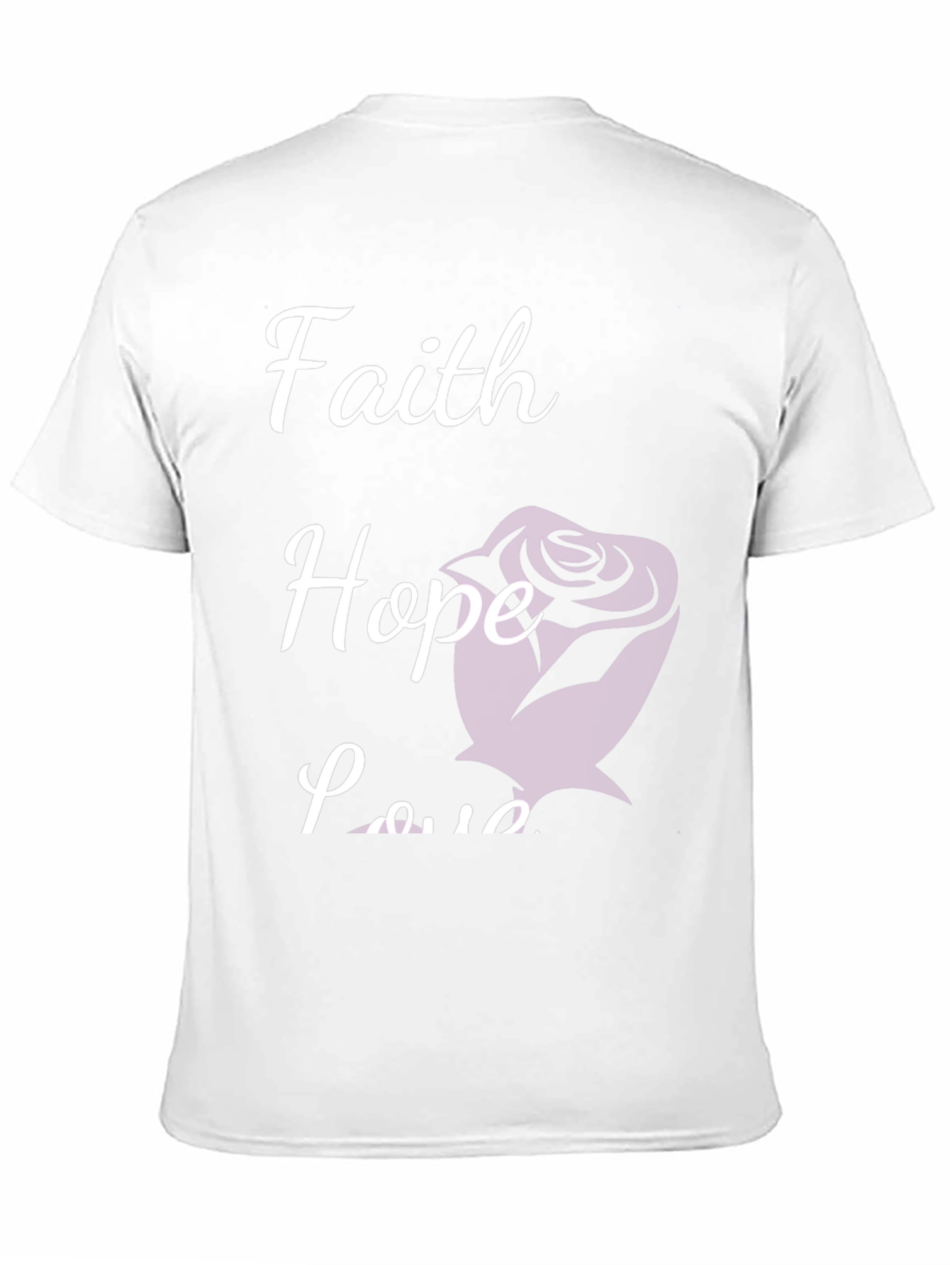 Black Faith Hope Love T-Shirt Rose Design view 11