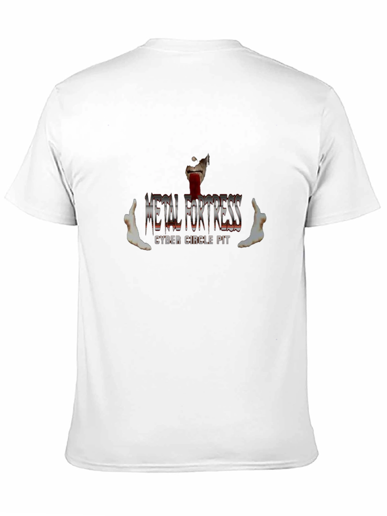 Black Metal Fortress Cyber Circle Pit Black T-Shirt view 11