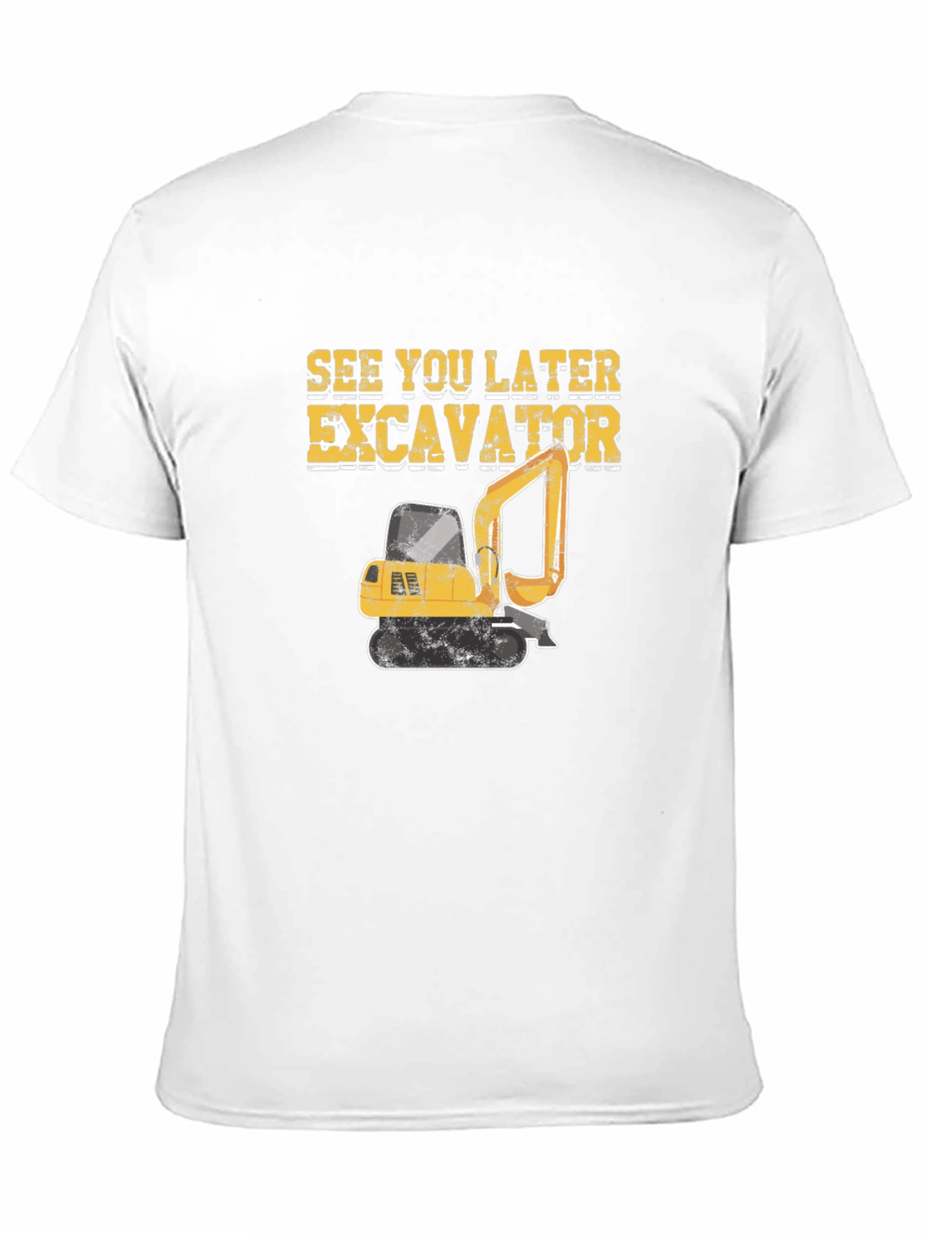 Black See You Later Excavator Black Cotton T-Shirt view 11
