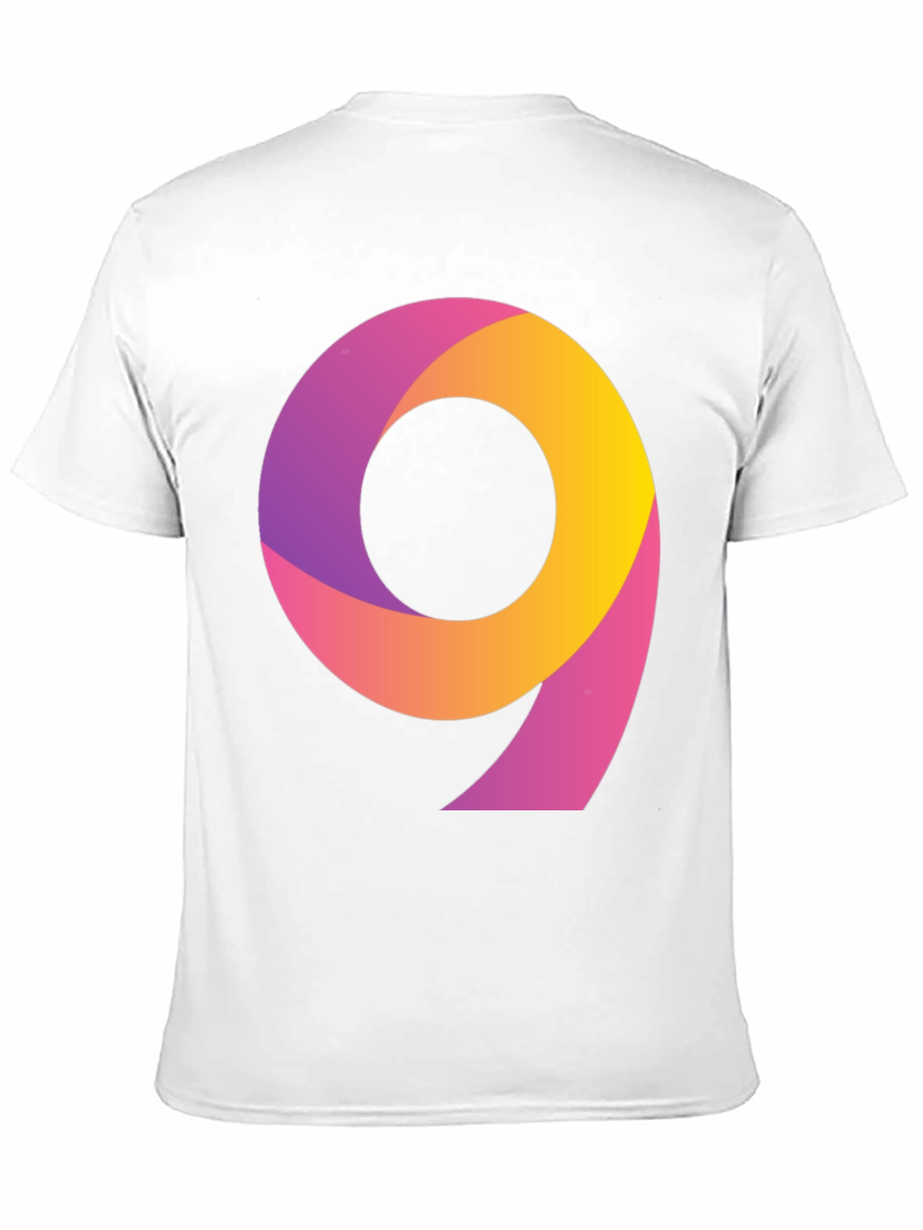 Black Gradient Number 9 Black T-Shirt view 11