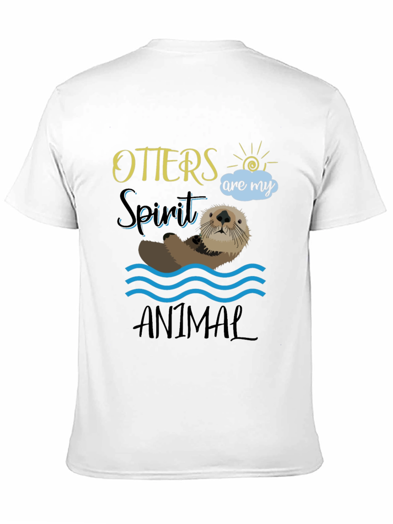 Black Otter Spirit Animal Graphic Tee - Unisex Black T-Shirt view 11