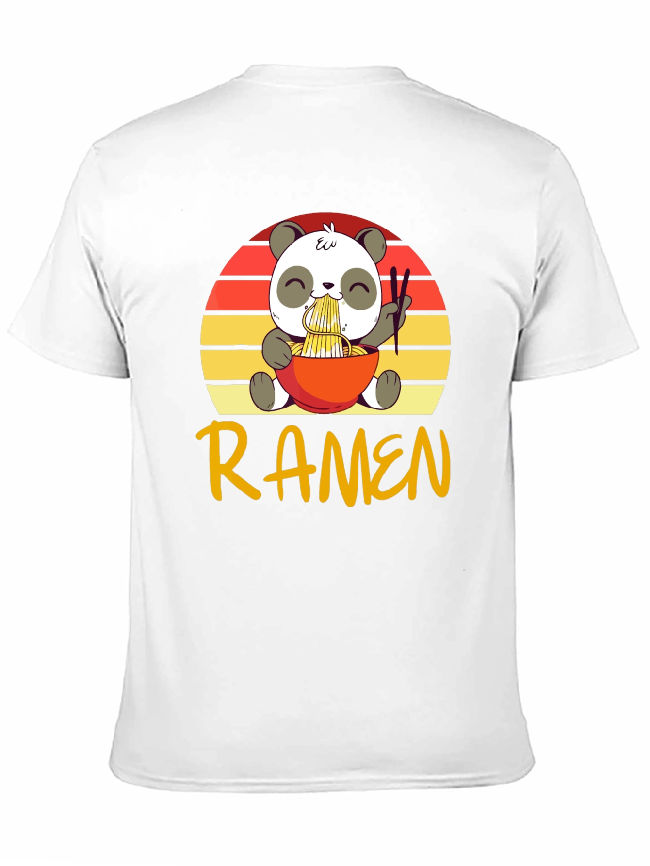 Black Cute Panda Ramen T-Shirt view 11