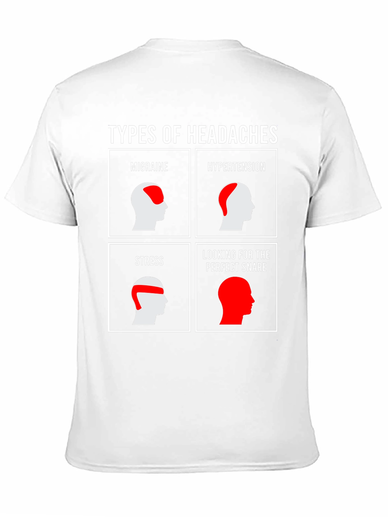 Black Types of Headaches Funny T-Shirt view 11