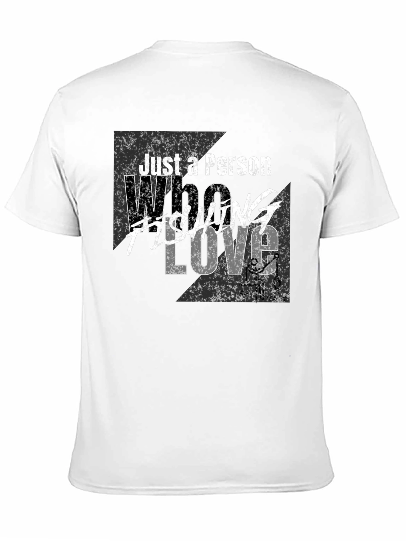 Black Just a Person Who Loves Fishing Black T-Shirt view 11