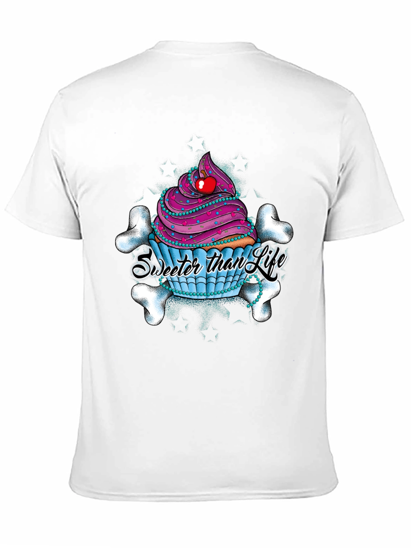 Black Cupcake Skull Graphic T-Shirt - Sweeter Than Life view 11