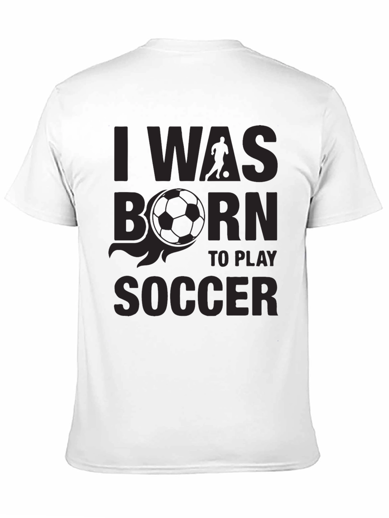 Black Born to Play Soccer Graphic T-Shirt view 11