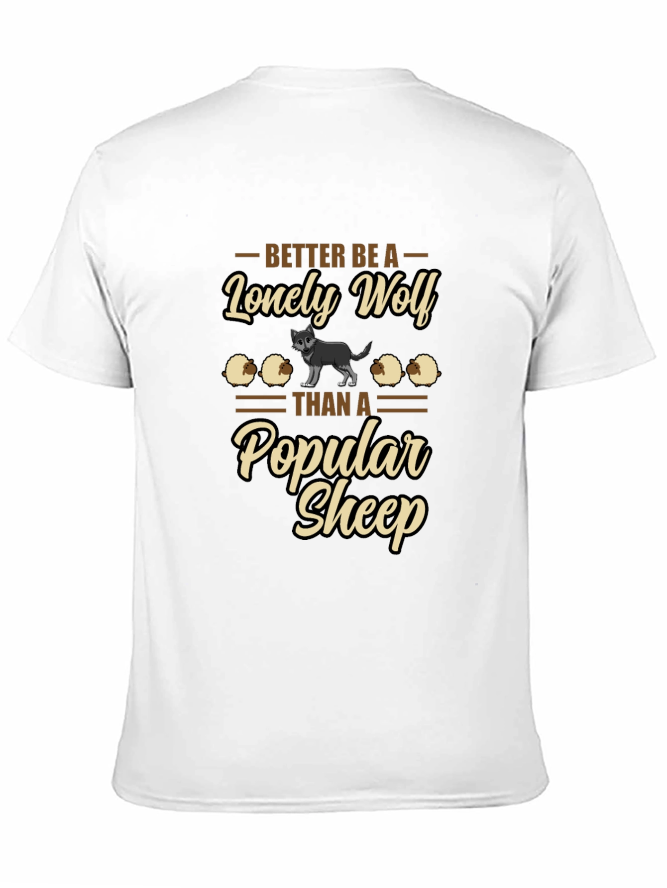 Black Lonely Wolf Graphic Tee - Be Yourself T-Shirt view 11