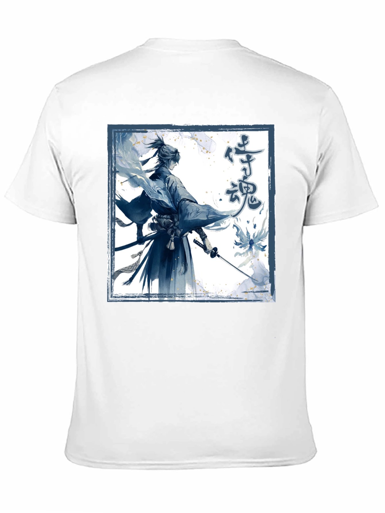 Black Samurai Spirit Graphic Tee - Men's Black T-Shirt view 11