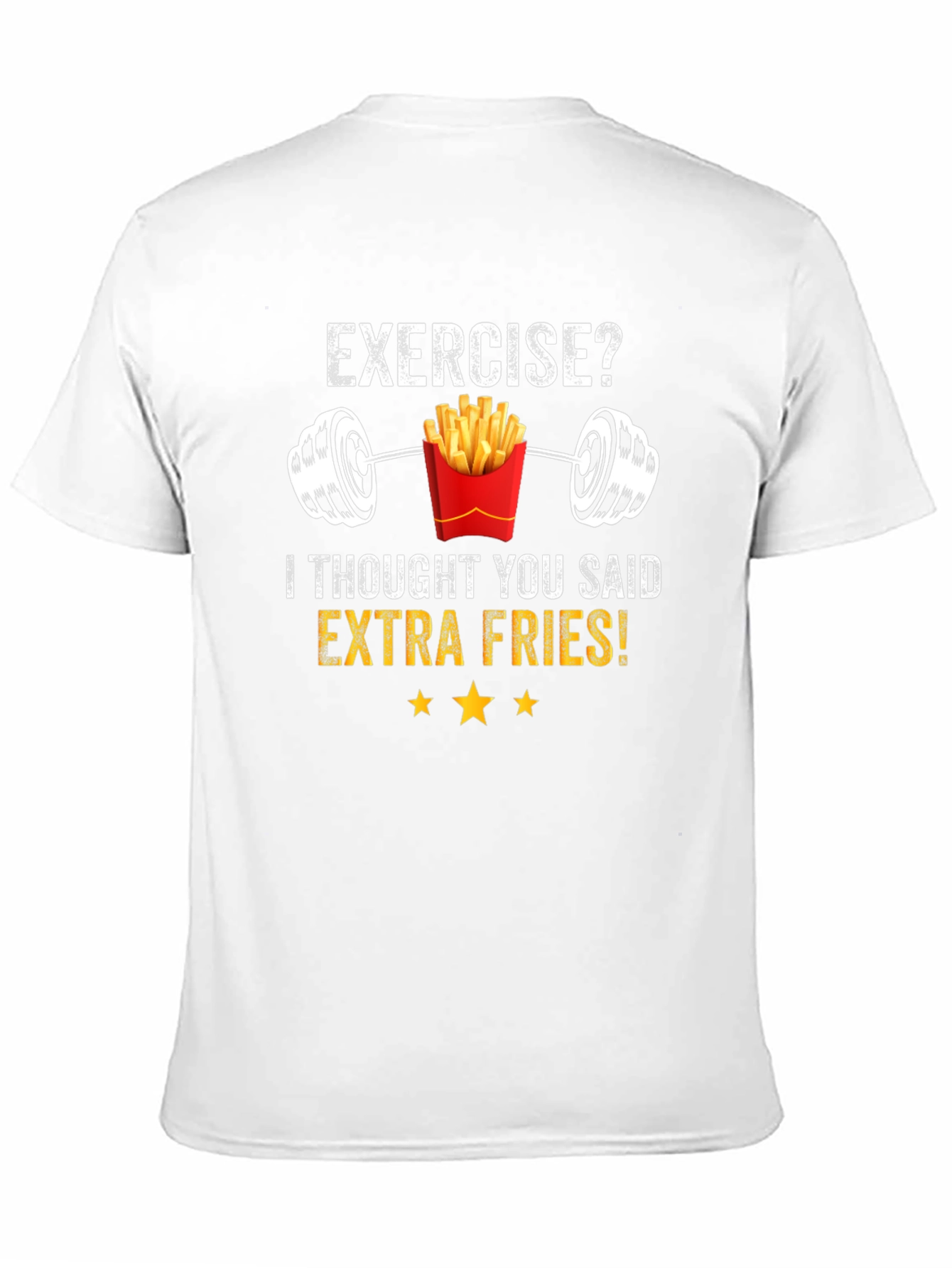 Black Funny Workout Gym French Fries Foodie T-Shirt view 11