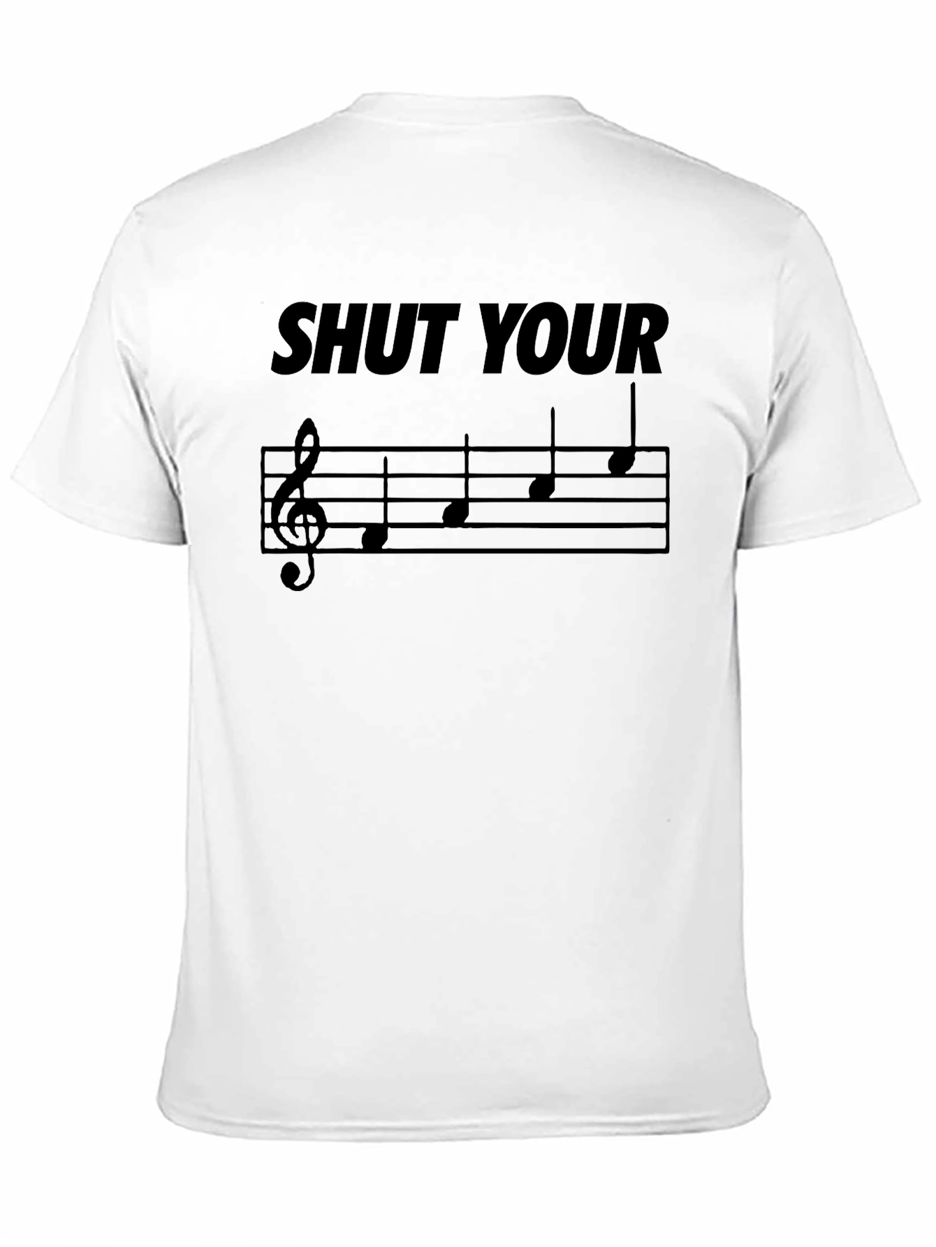 Black Shut Your Face Music Note T-Shirt view 11