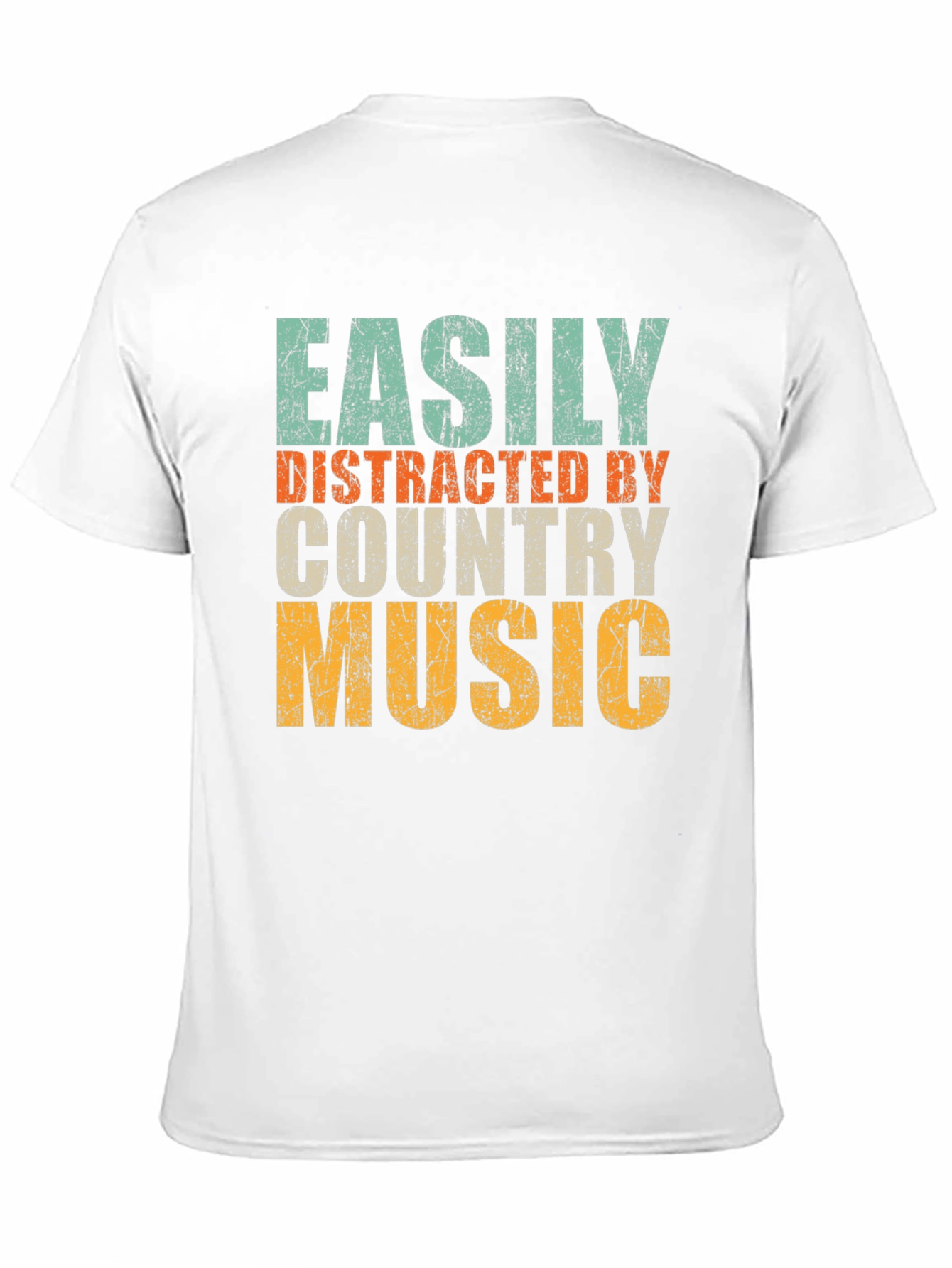 Black Easily Distracted By Country Music T-Shirt view 11