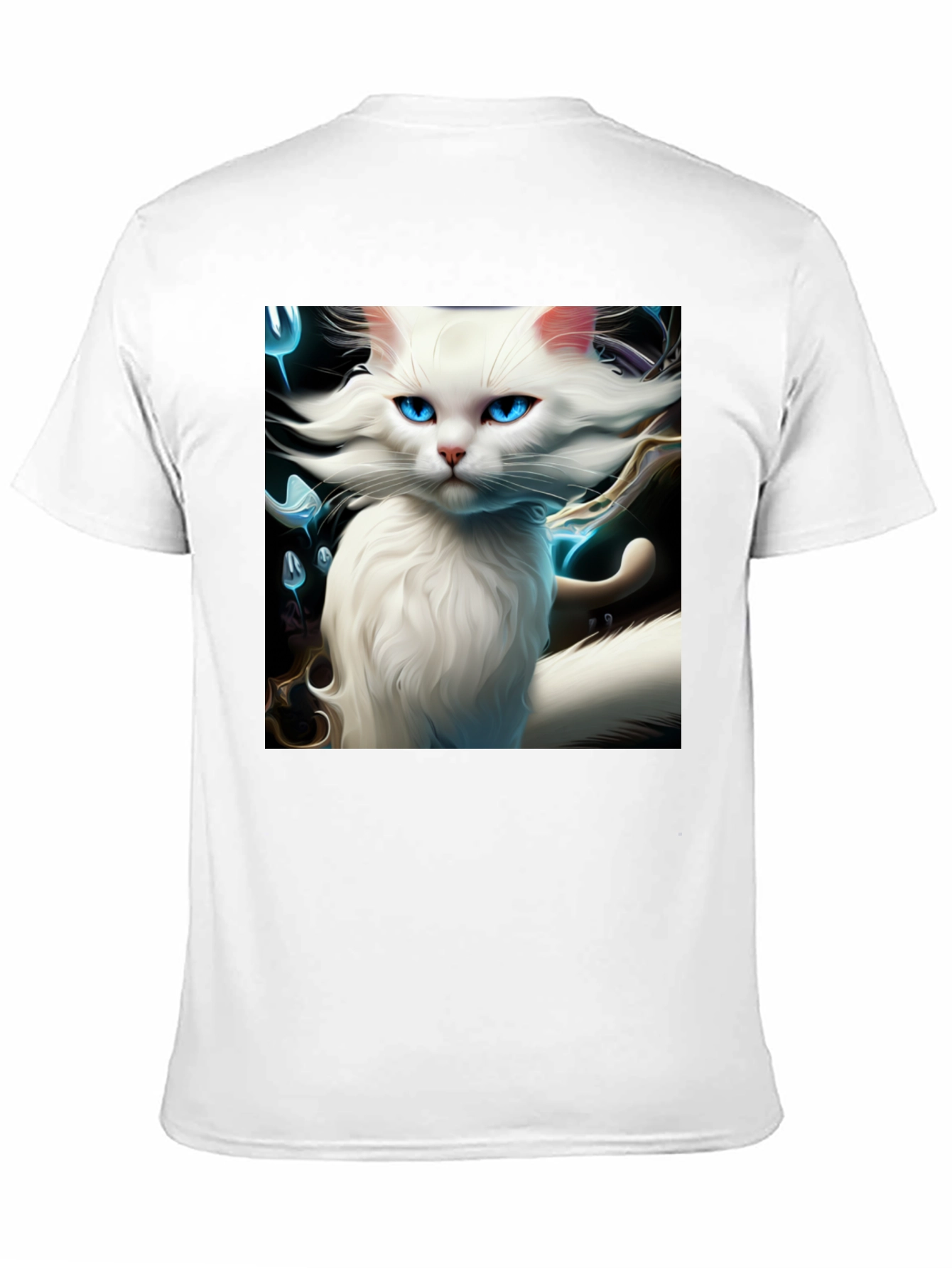 Black Cat Art Graphic Tee - Black Cotton Blend view 11