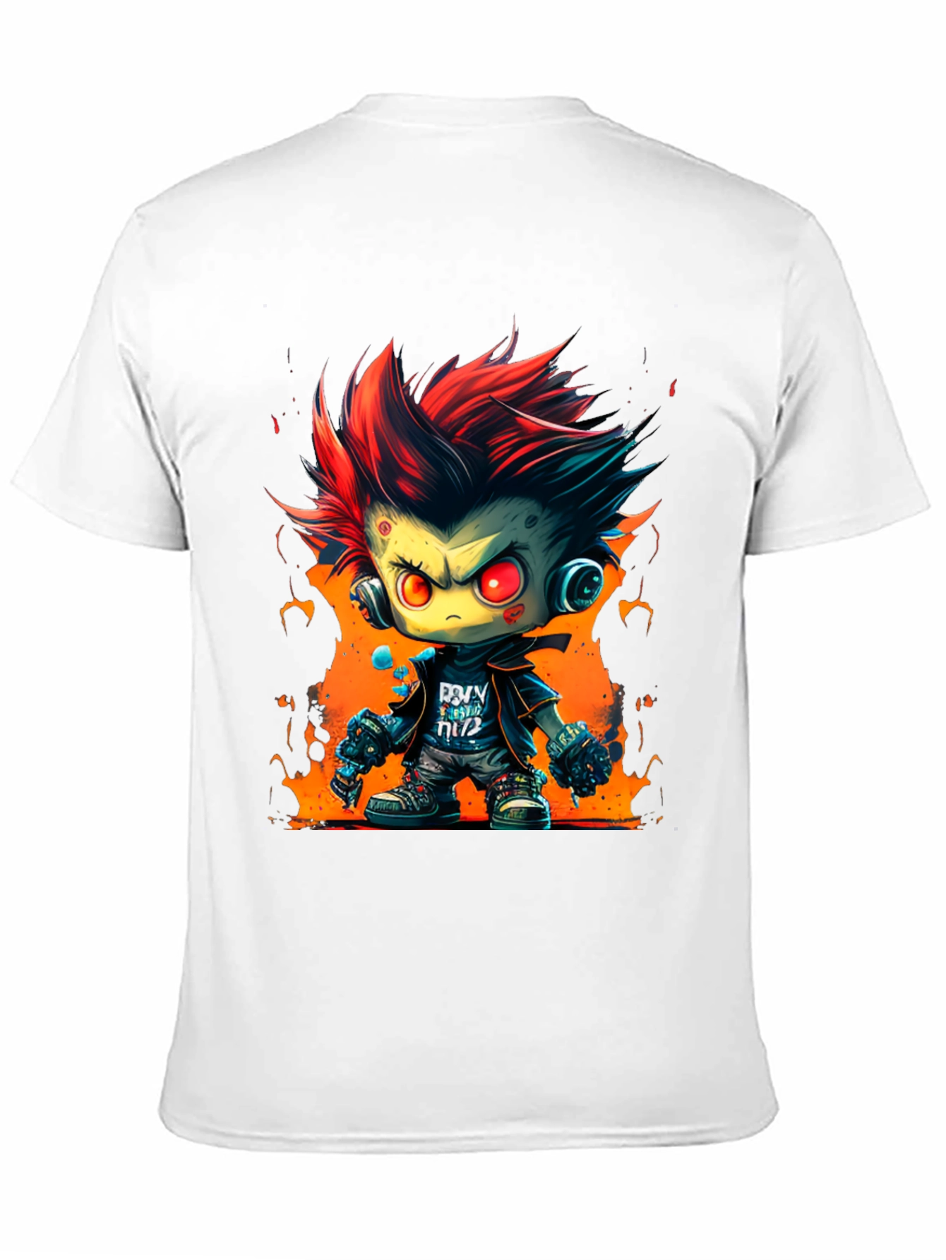 Black Cartoon Zombie Graphic Tee - Cool Edgy Design view 11