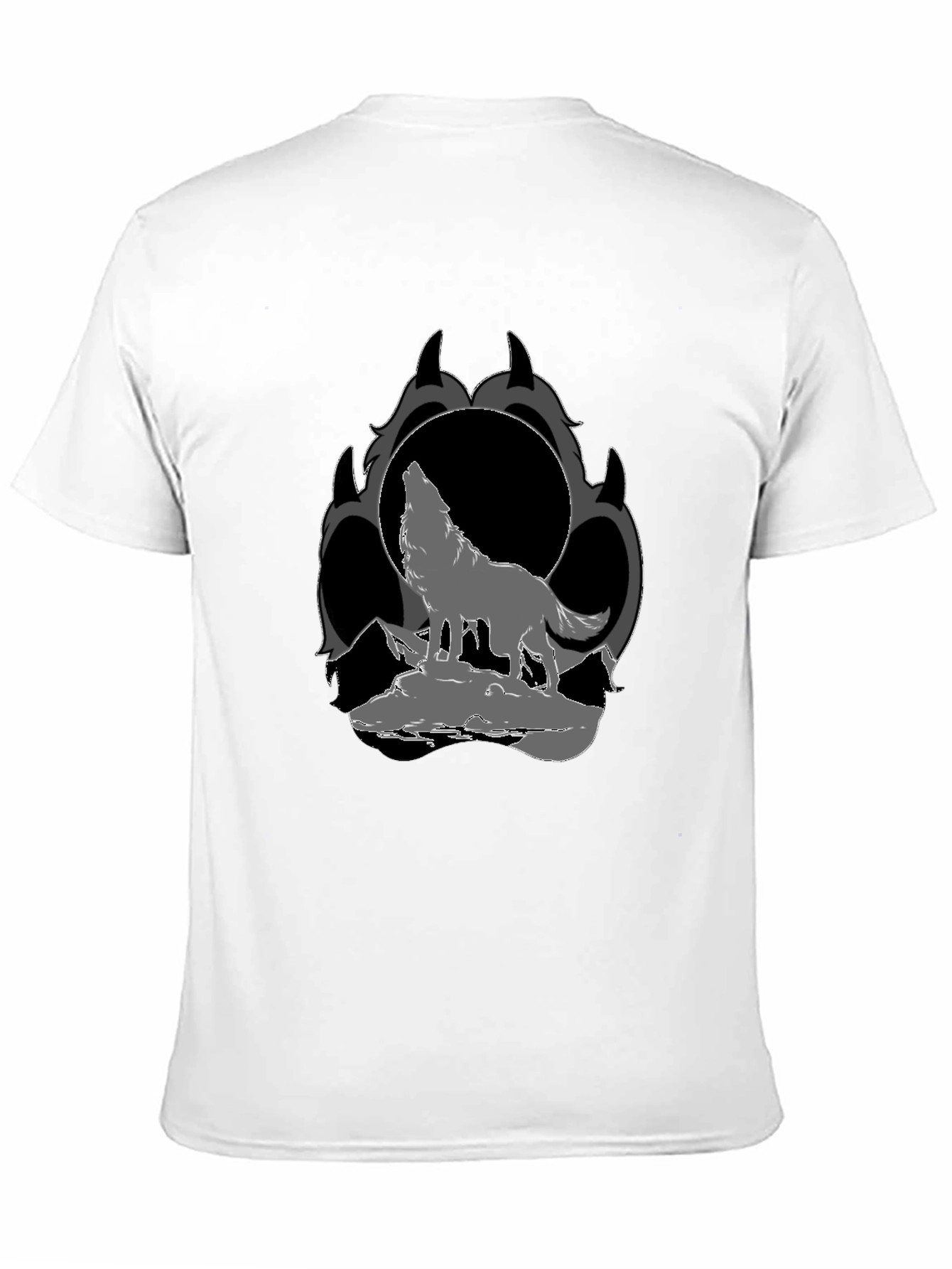 Black Wolf Howling at Moon Graphic T-Shirt view 11