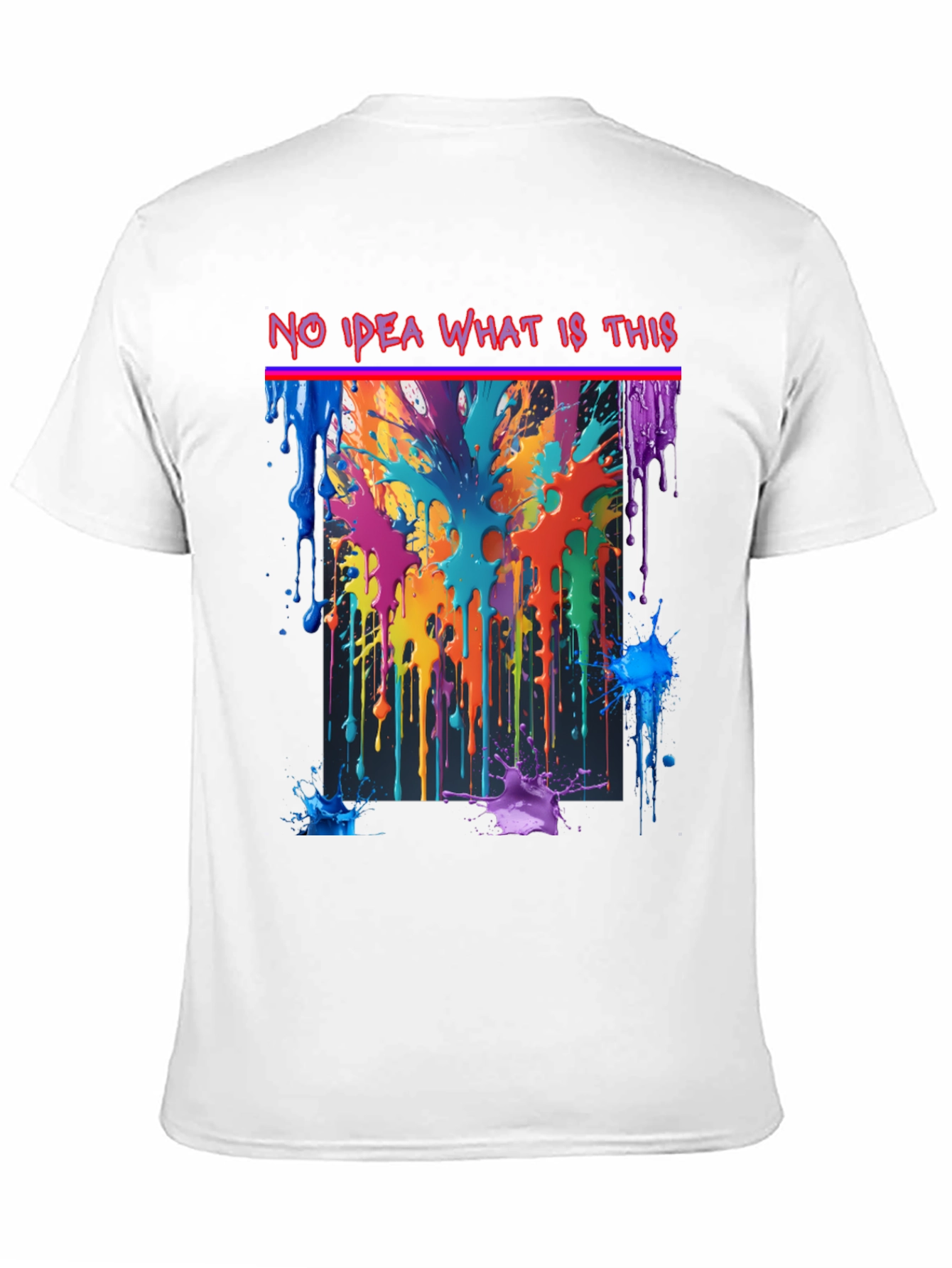 Black Abstract Paint Splatter T-Shirt view 11