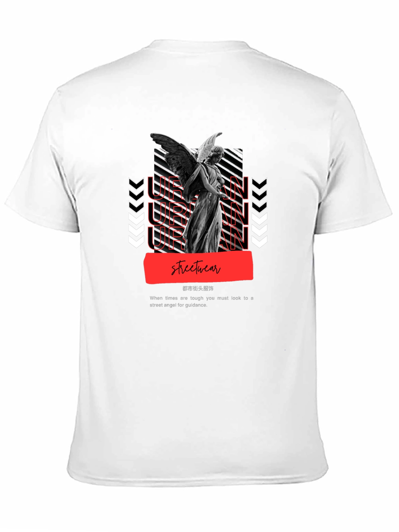 Black Urban Angel Graphic Tee - Streetwear Fashion view 11