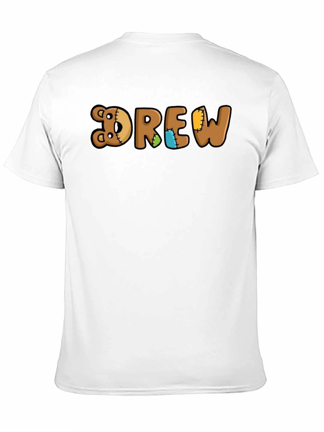 Black Drew Teddy Bear Name T-Shirt - Custom Boy's Tee view 11