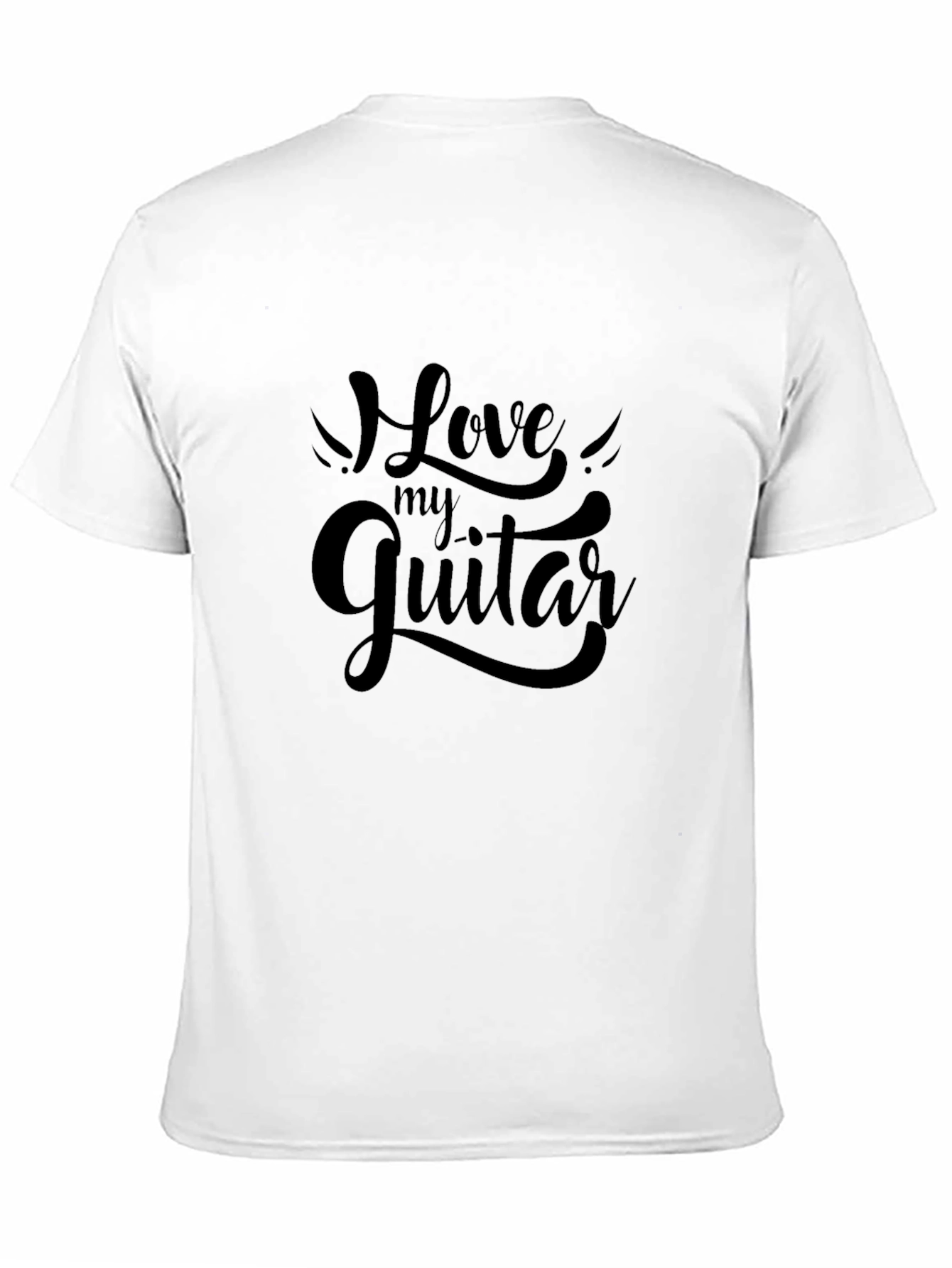 Black Love My Guitar Black Graphic T-Shirt view 11
