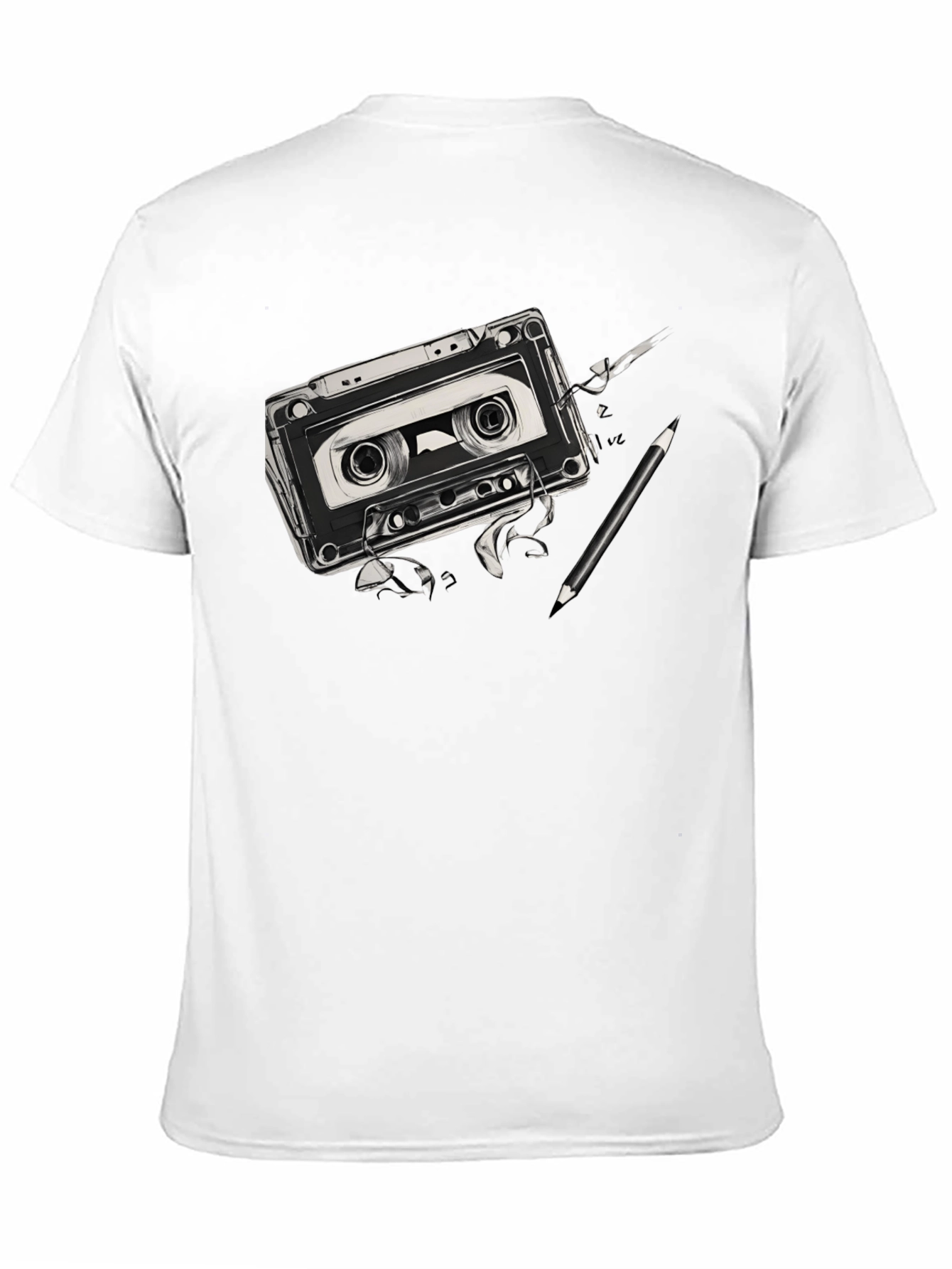 Black Retro Cassette Tape Graphic Tee view 11