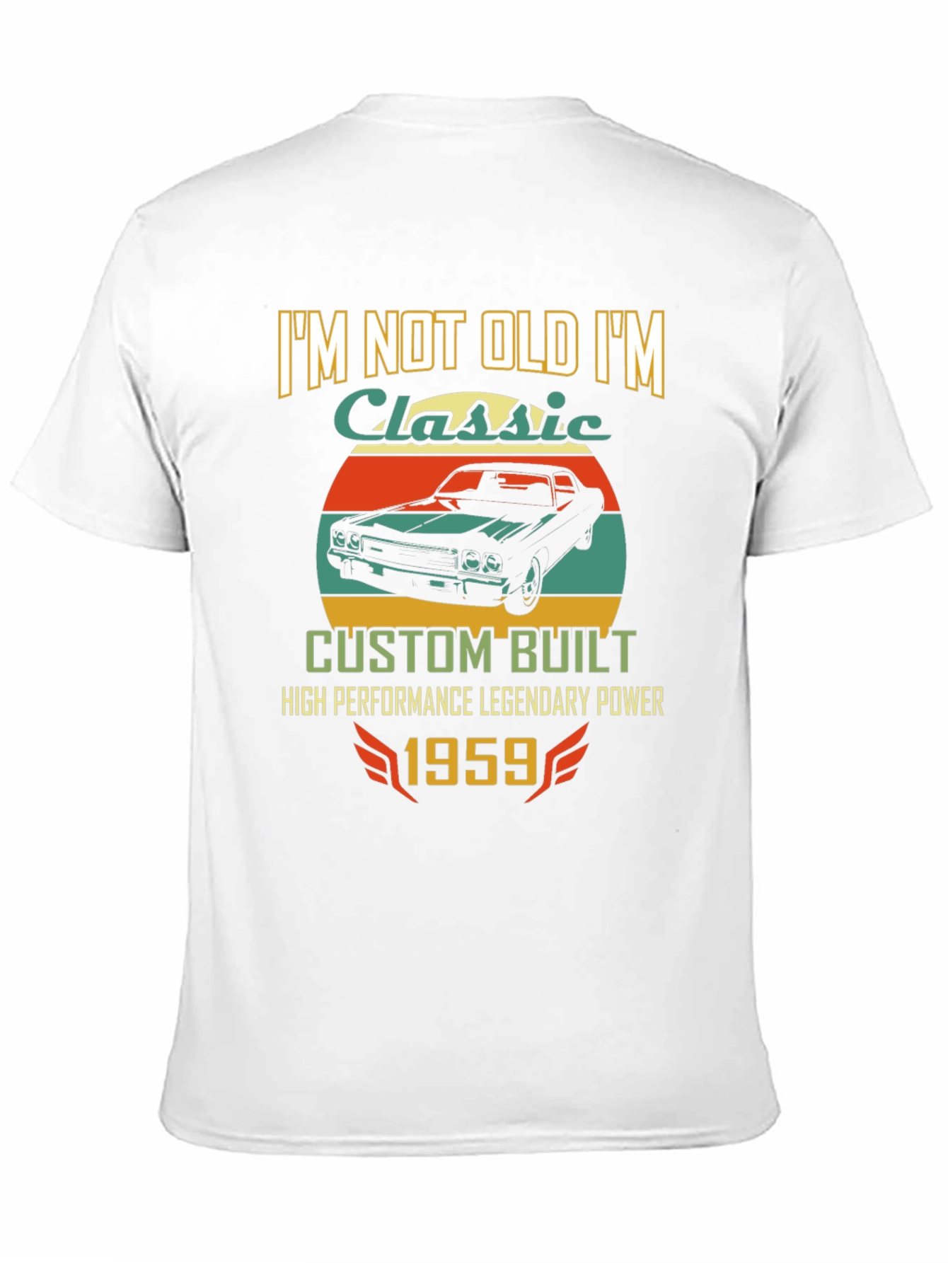 Black Classic Car 1959 T-Shirt - Custom Built view 11