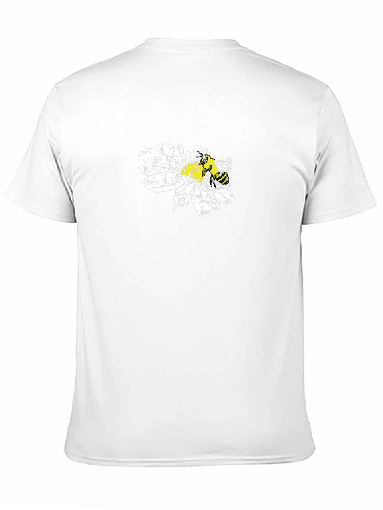 Black Bee on Daisy Black T-Shirt Graphic Tee view 11