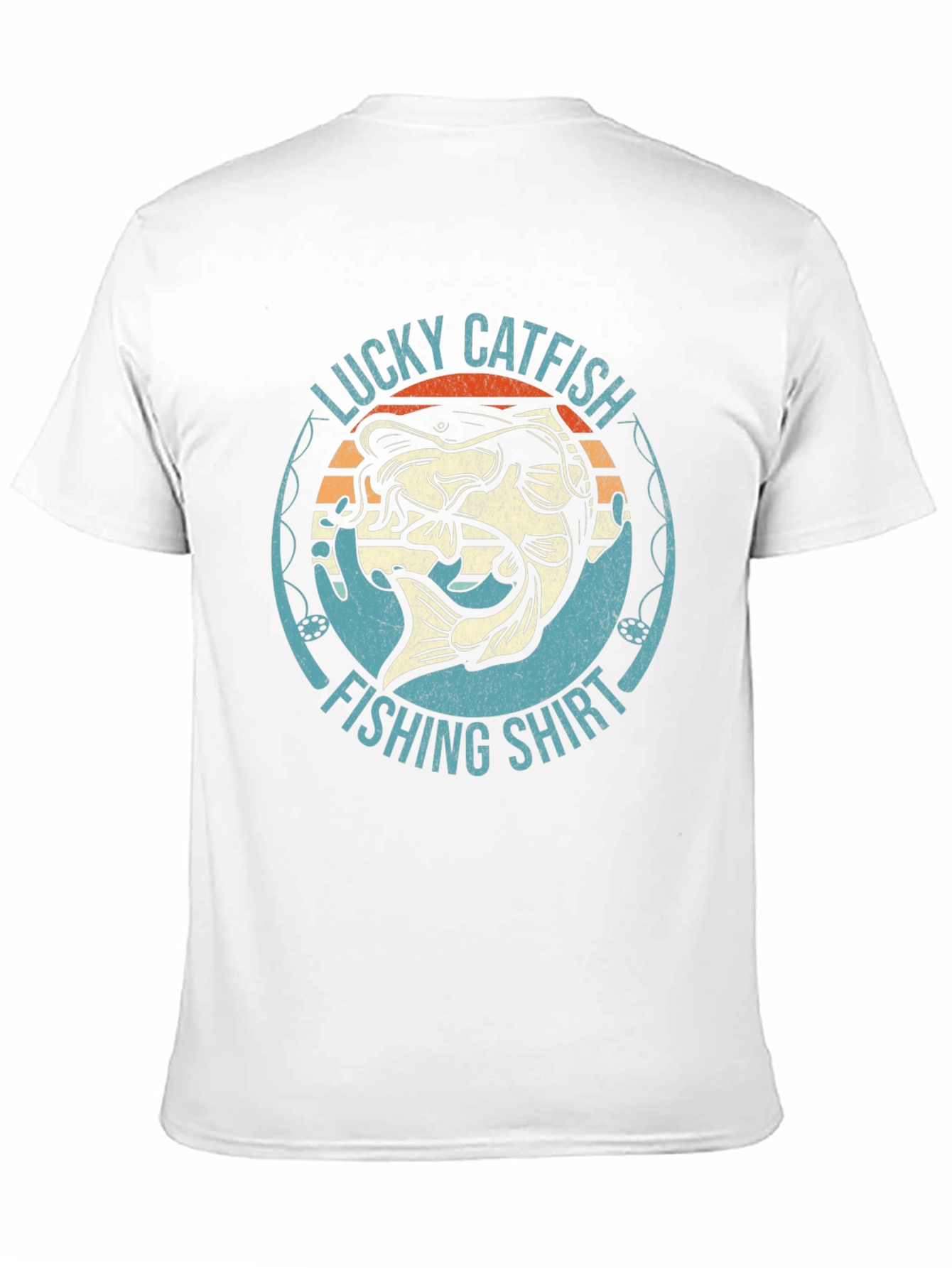 Black Lucky Catfish Fishing Shirt - Black Graphic Tee view 11