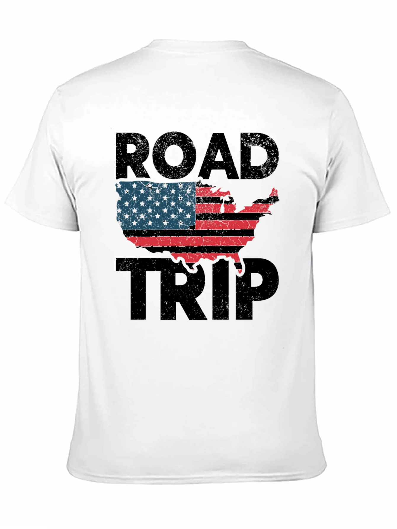 Black Road Trip USA Flag Graphic Tee view 11