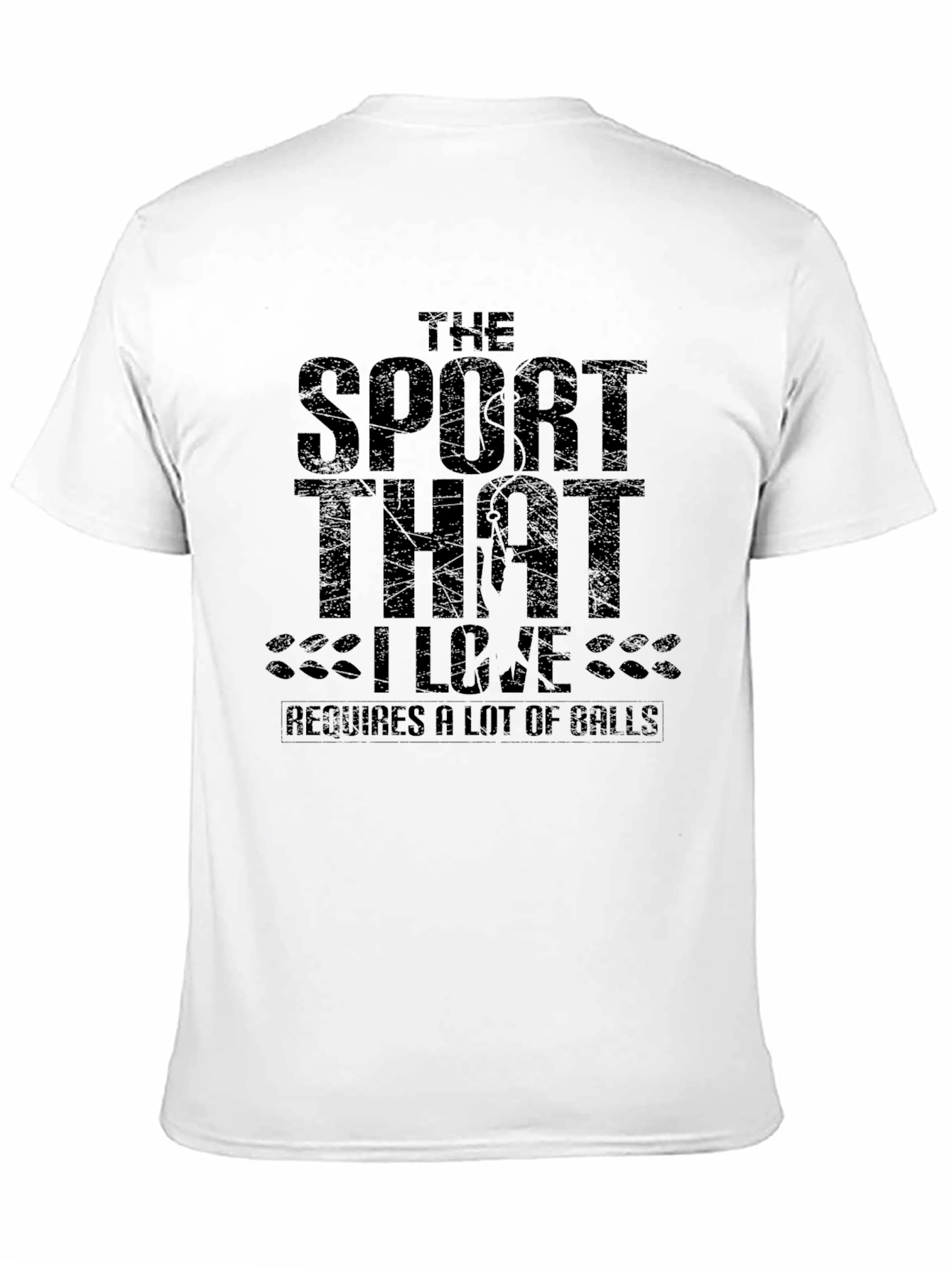 Black Funny "Sport That I Love" Men's Black T-Shirt view 11