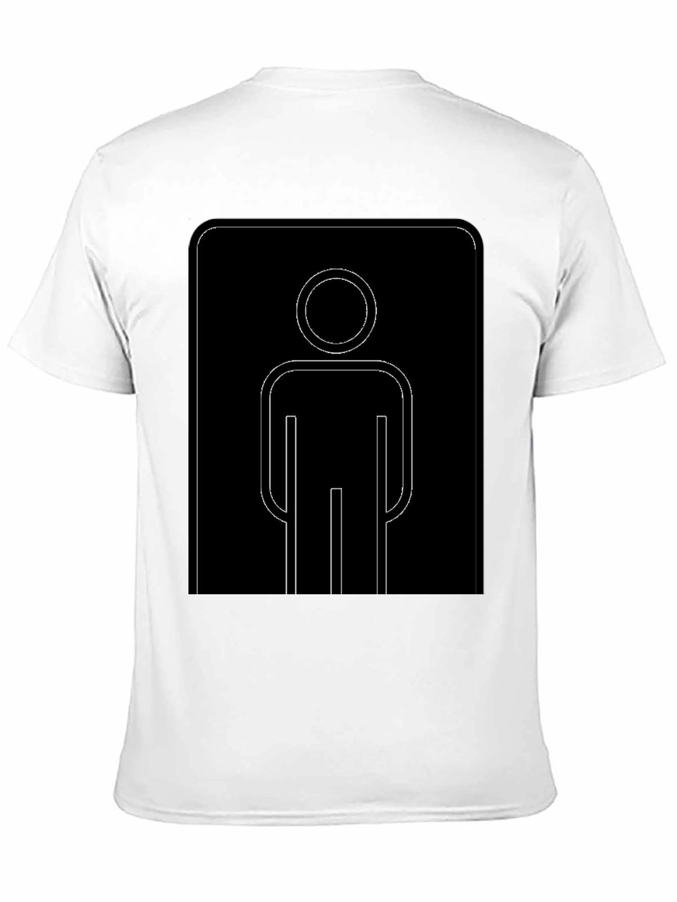 Black Men's Room Sign Graphic Black T-Shirt view 11