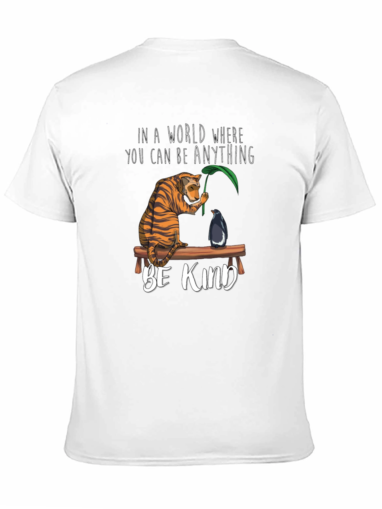 Black Be Kind Graphic T-Shirt - Tiger & Penguin Design view 11