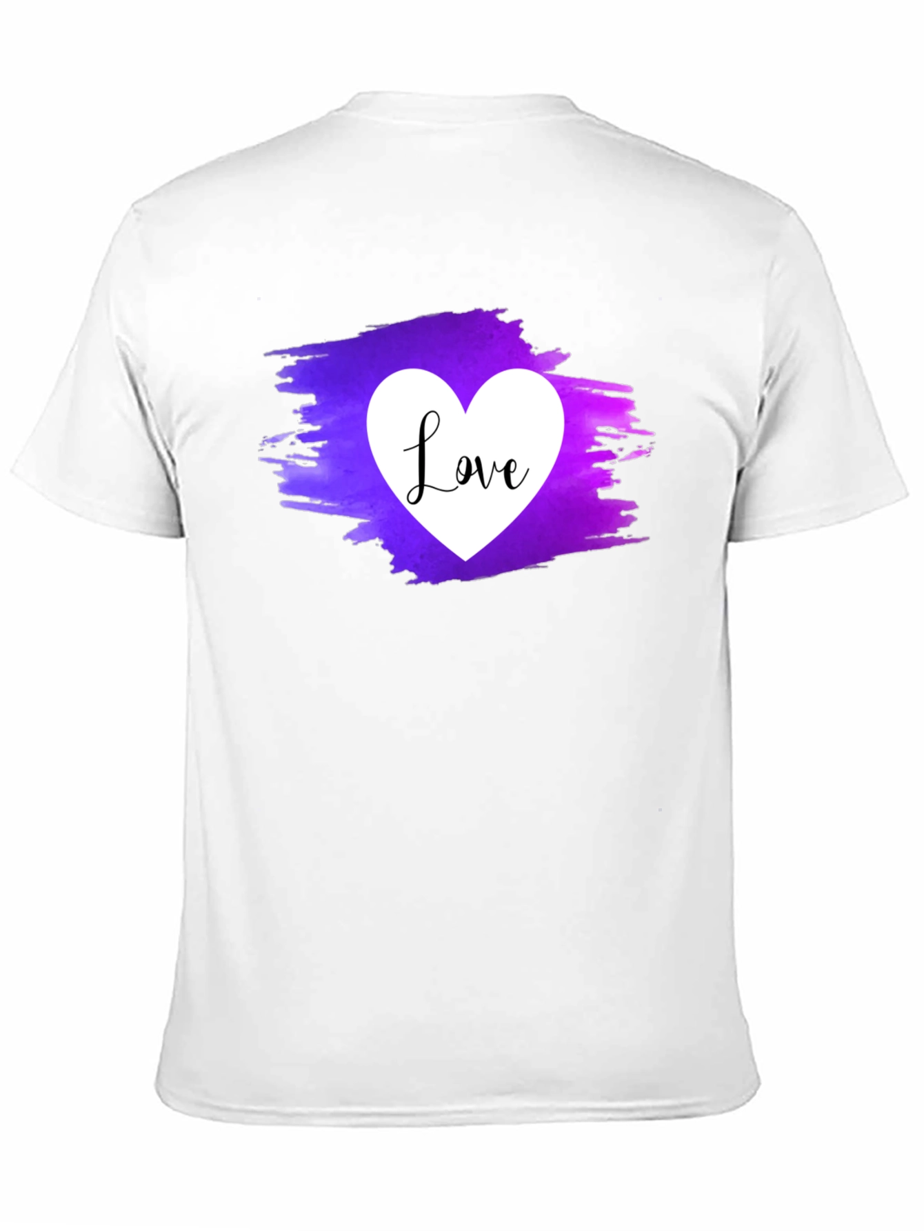 Black Love Heart Graphic Tee - Purple & White Print view 11