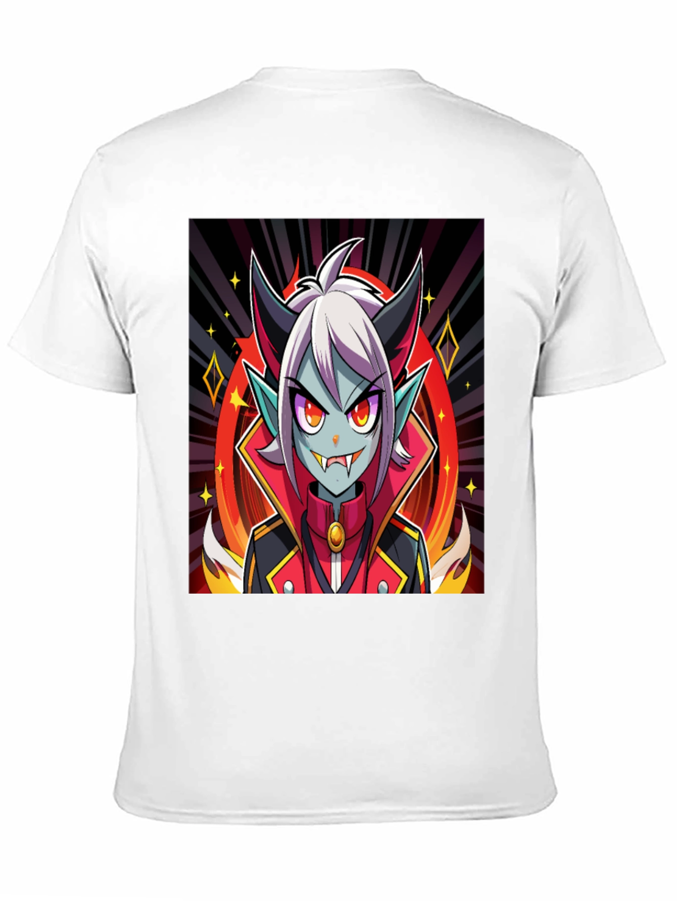 Black Anime Vampire Graphic Tee - Black Cotton Shirt view 11