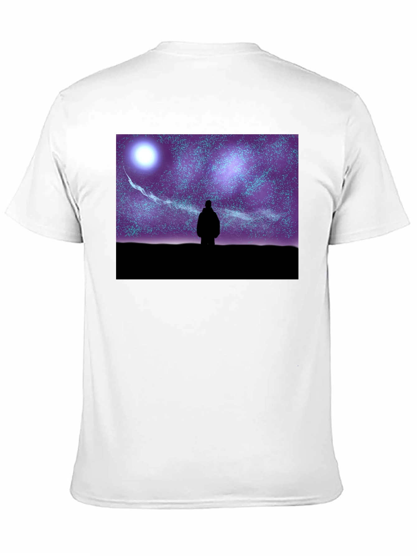 Black Starry Night Graphic Tee - Unisex Black T-Shirt view 11
