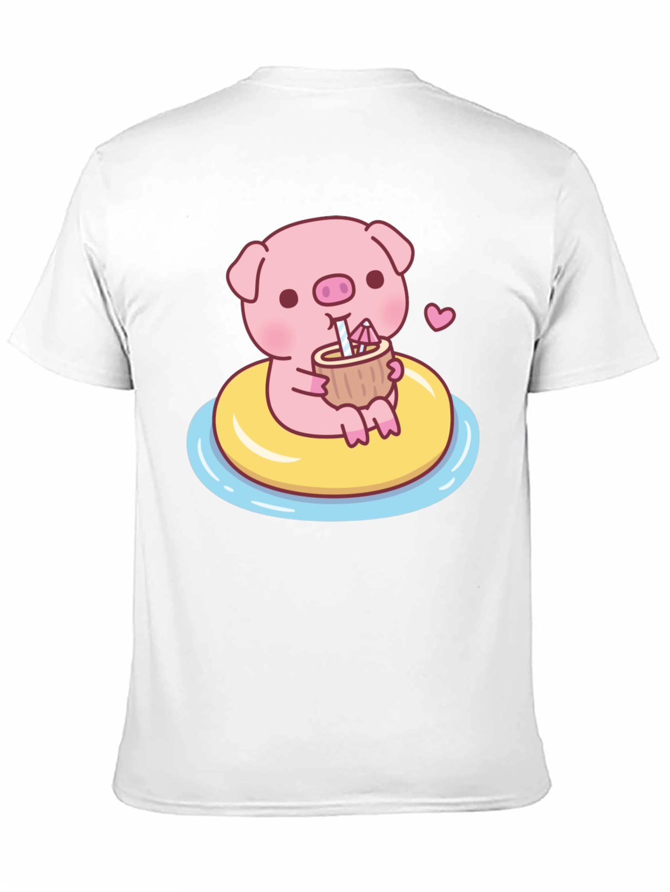 Black Cute Pig T-Shirt - Summer Float Fun view 11