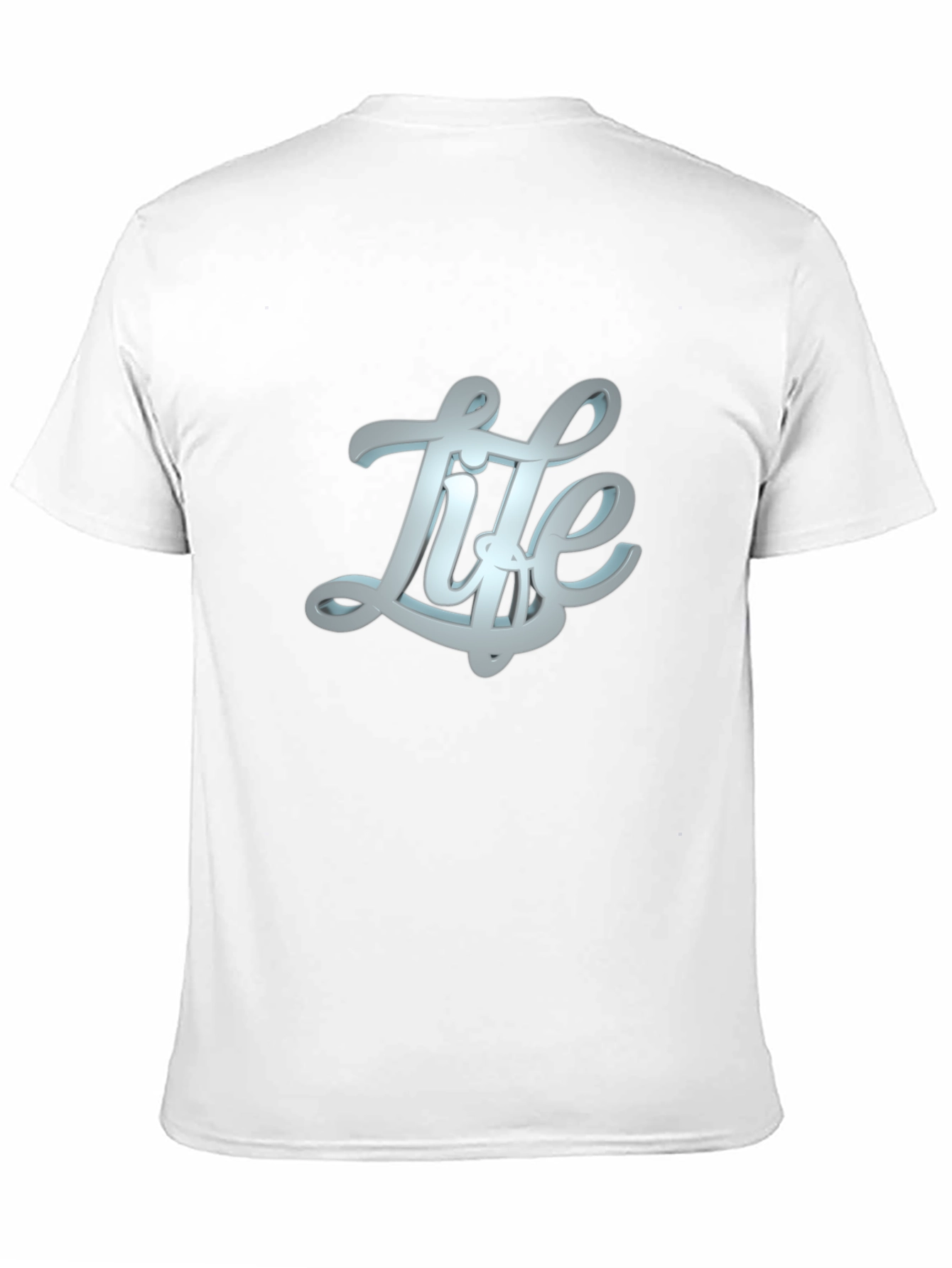 Black Stylish "Life" Graphic Print Black T-Shirt view 11